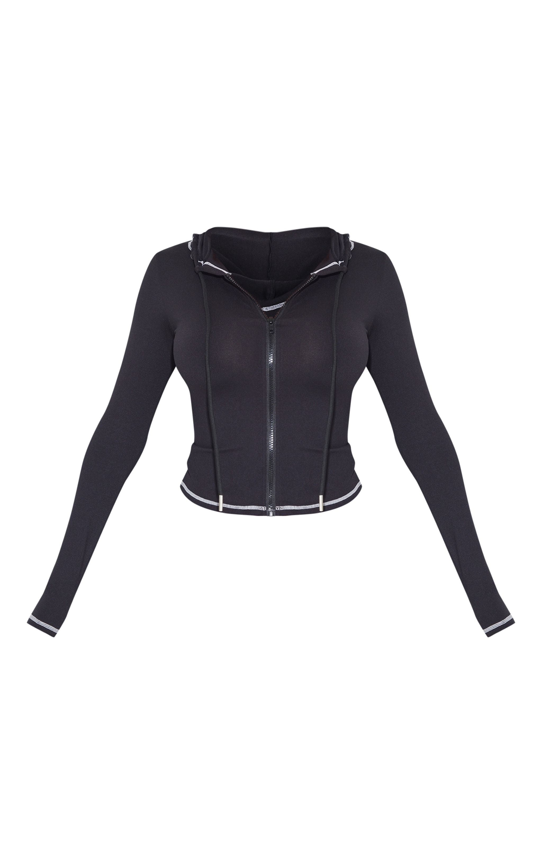 Shape Khaki Sculpted Zip Through Hoodie | Shape