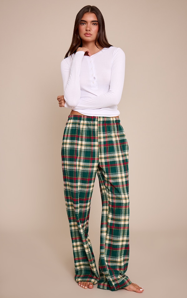 Green Gingham Slouchy PJ Bottoms 