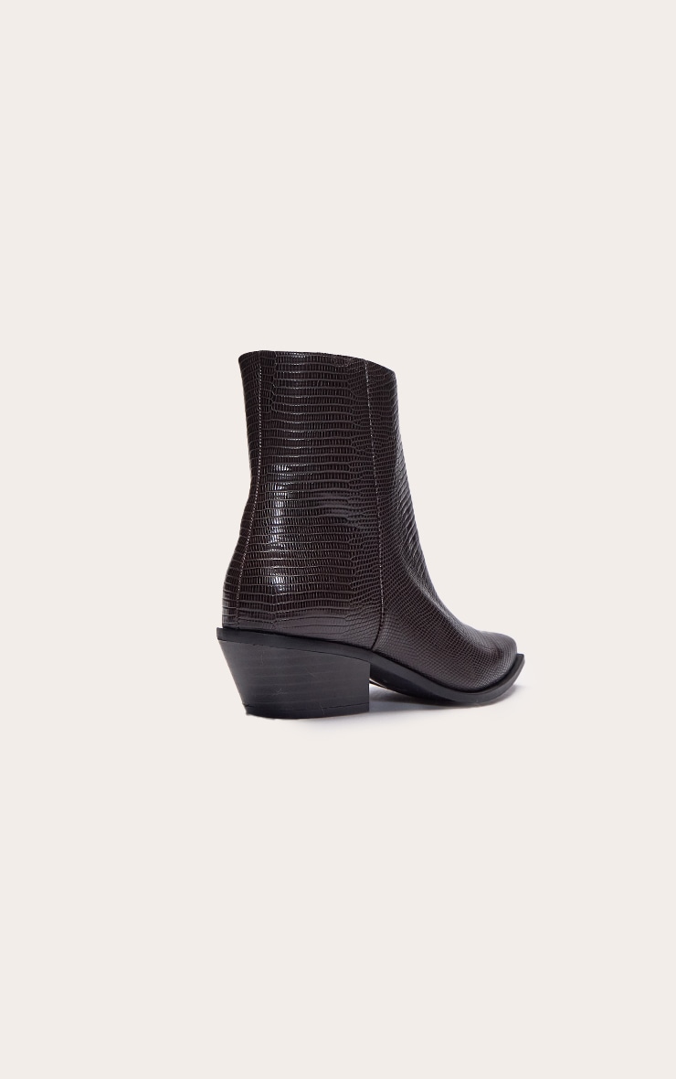 Chocolate Snake Soft PU Cuban Heel Boot image 4