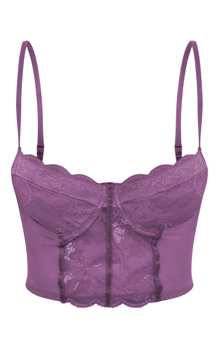 Fuchsia Floral Lace Underwired Cup Size Bra