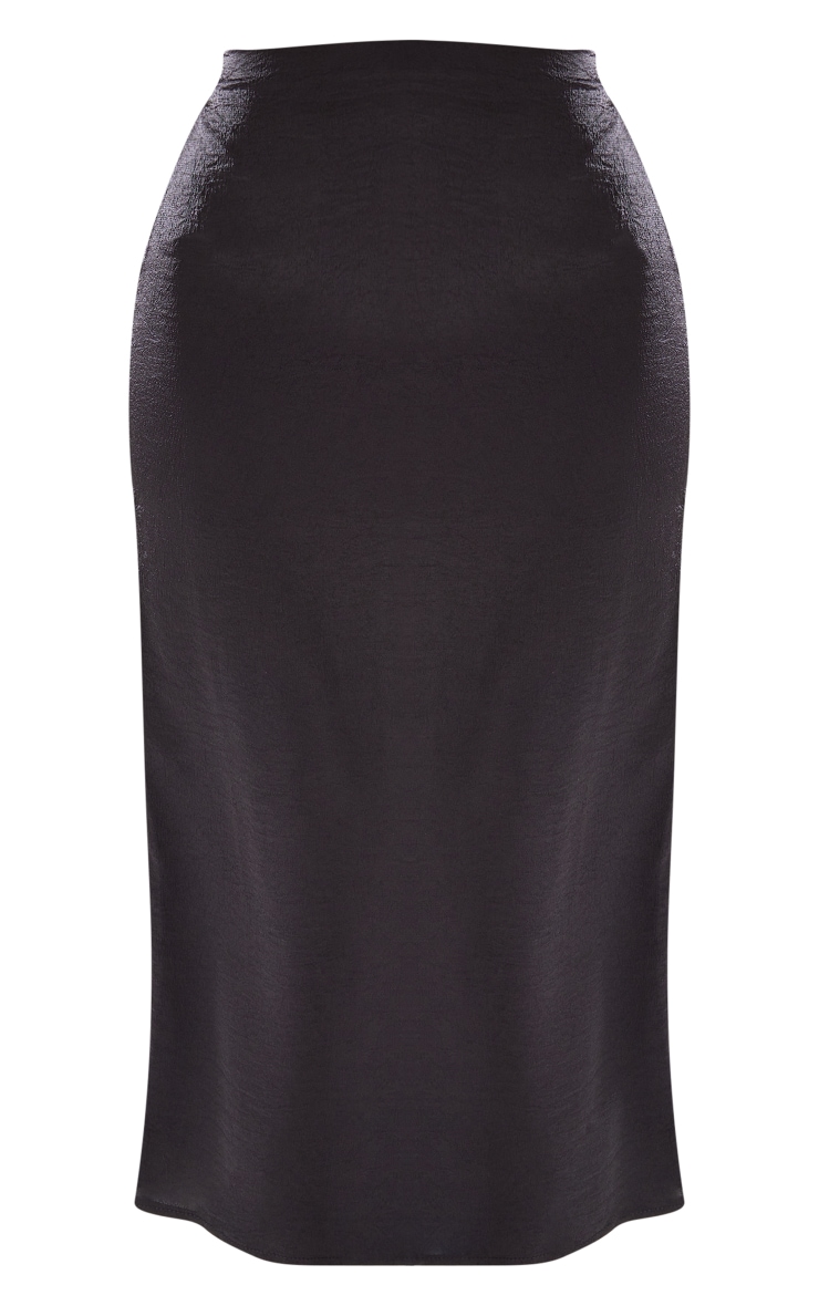 Petite Black Satin Low Rise Midaxi Skirt PrettyLittleThing