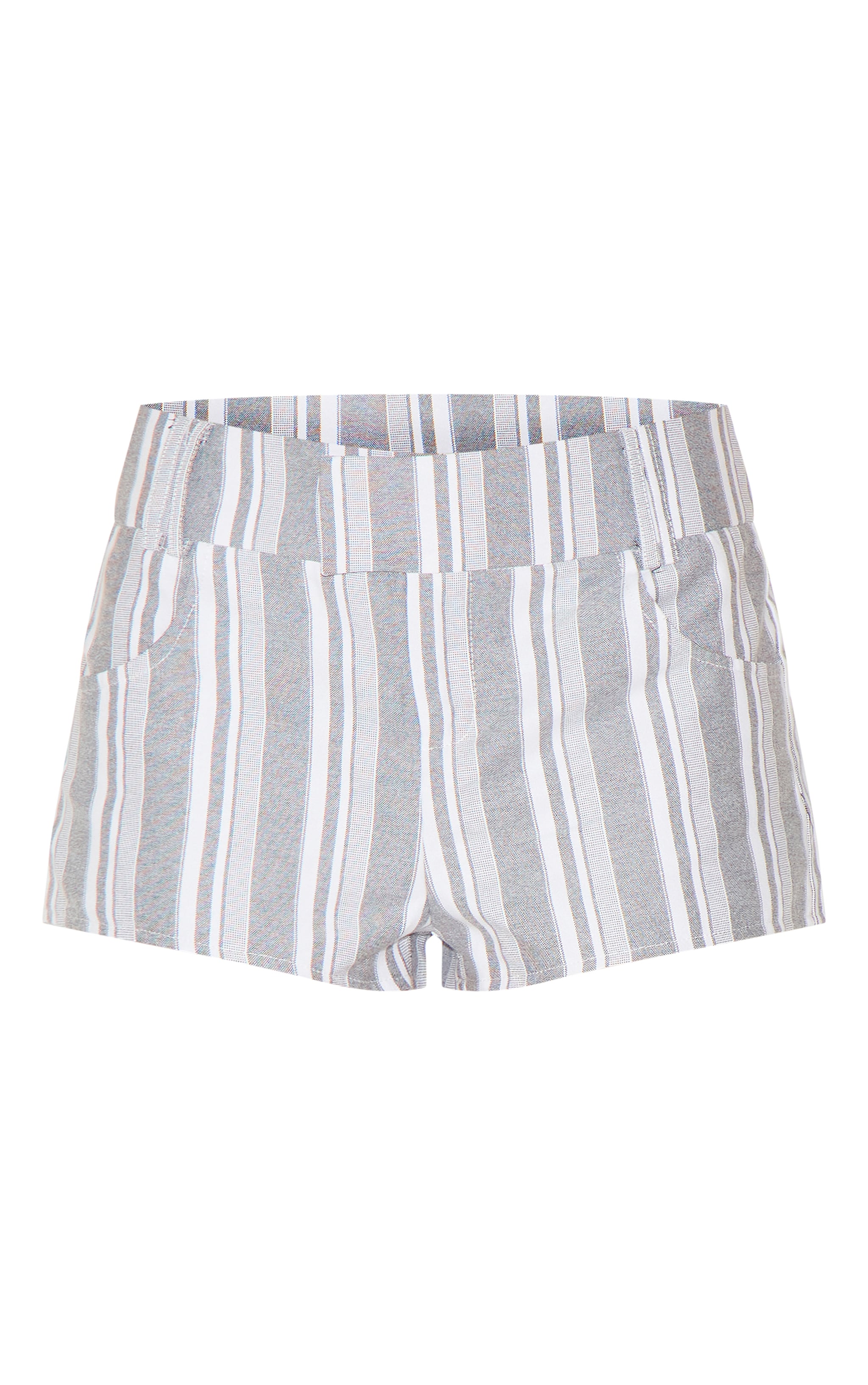 Monochrome Pinstripe Woven Mini Shorts image 6