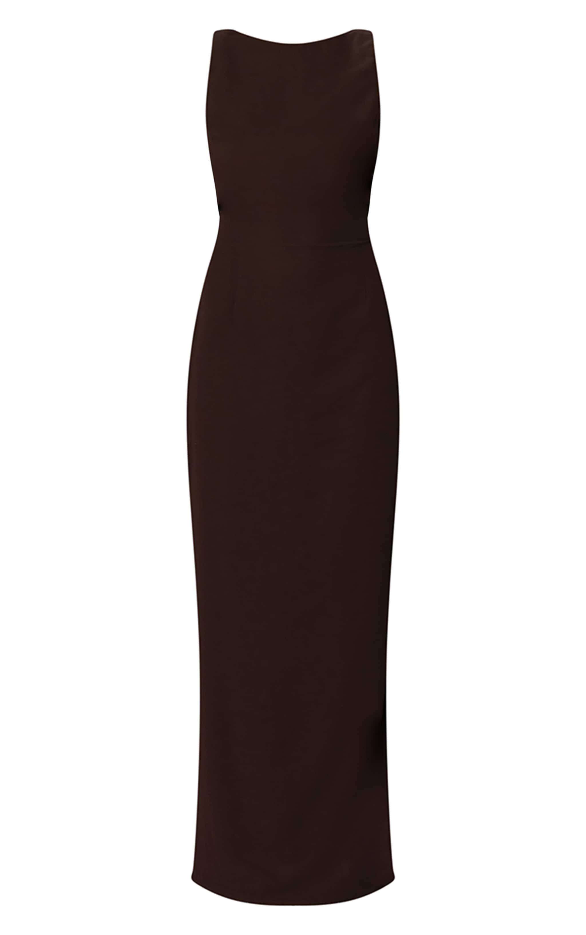 Chocolate Chiffon Cowl Back Maxi Dress image 5