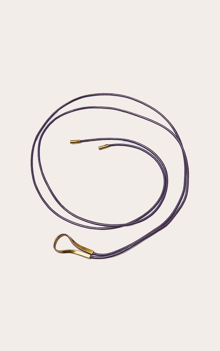 Ceinture en corde violet à détails en métal doré image 2