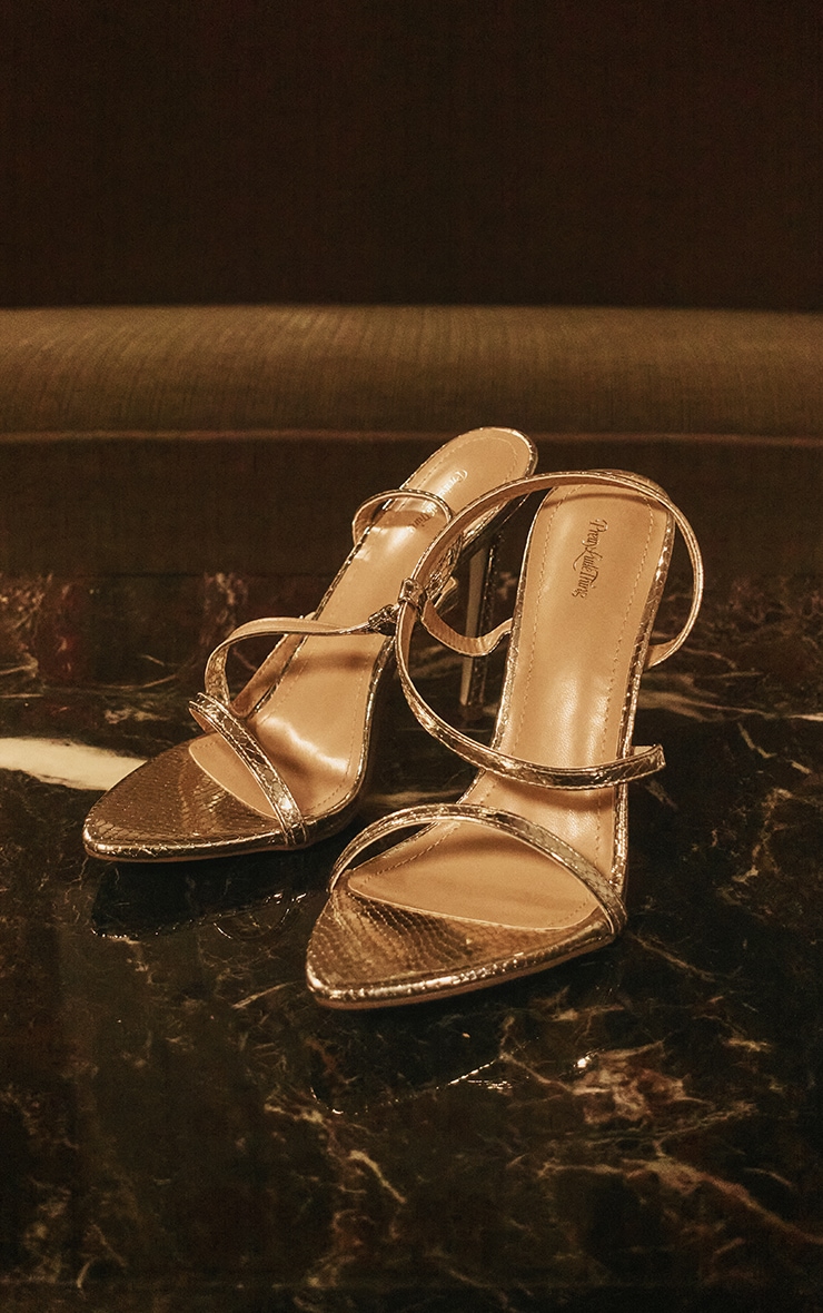 Gold Python Buckle Detail Heeled Sandal image 2