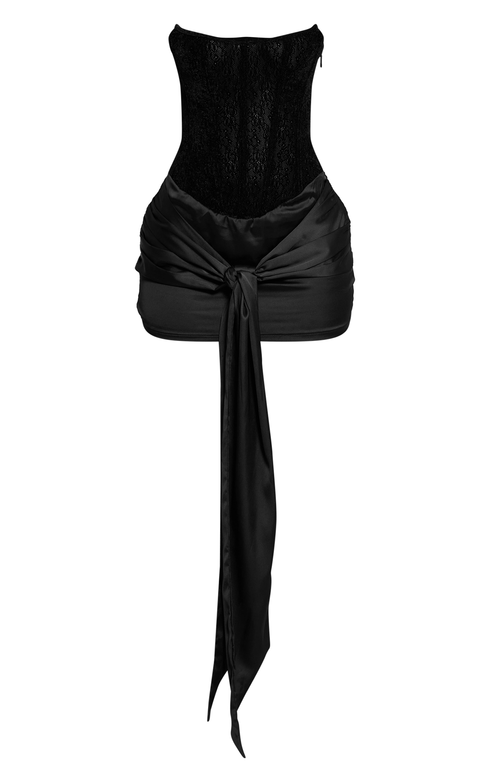 Petite Black Velour Printed Corset Mini Dress image 5