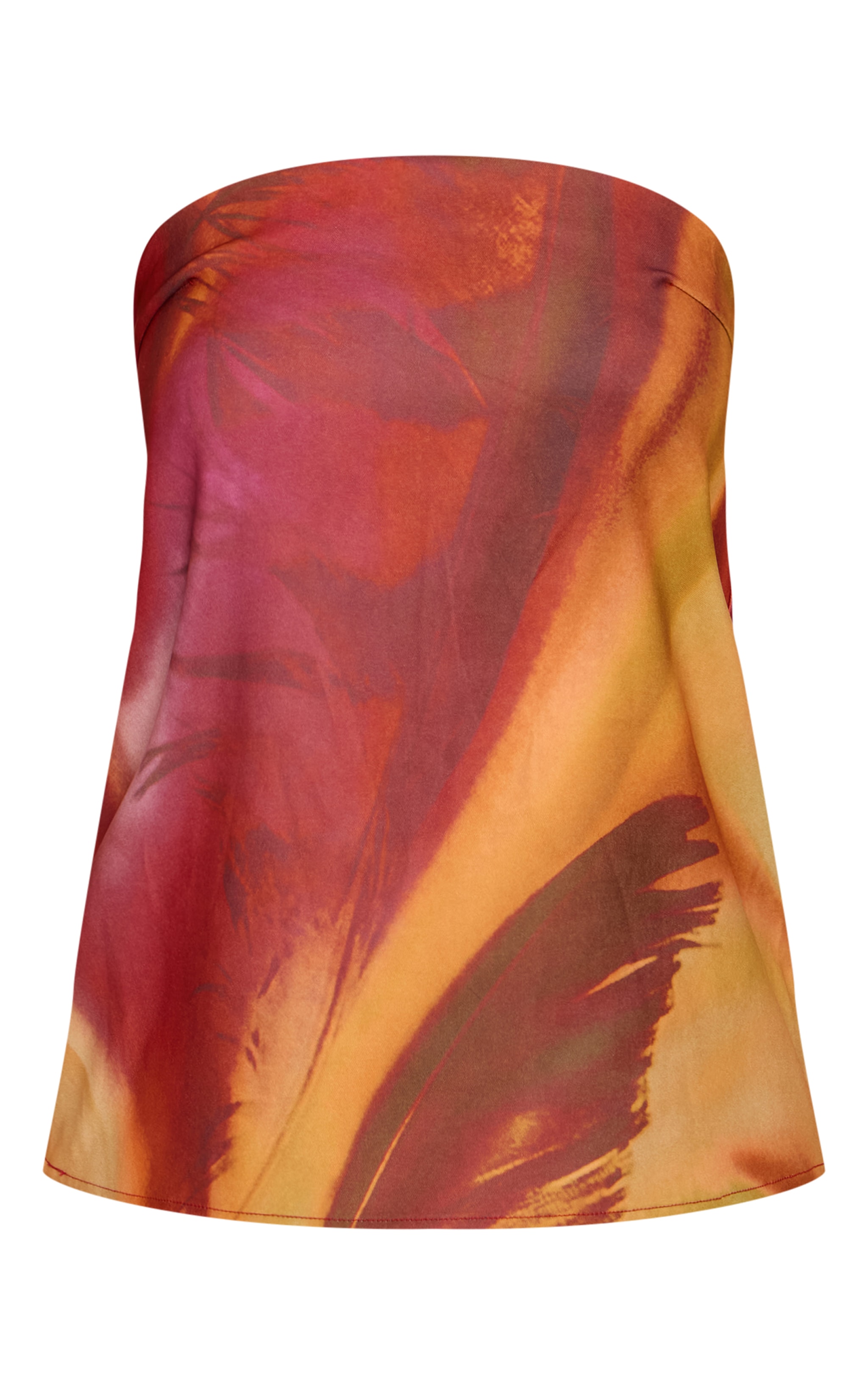 Multi Flower Print Woven Bandeau Top image 5