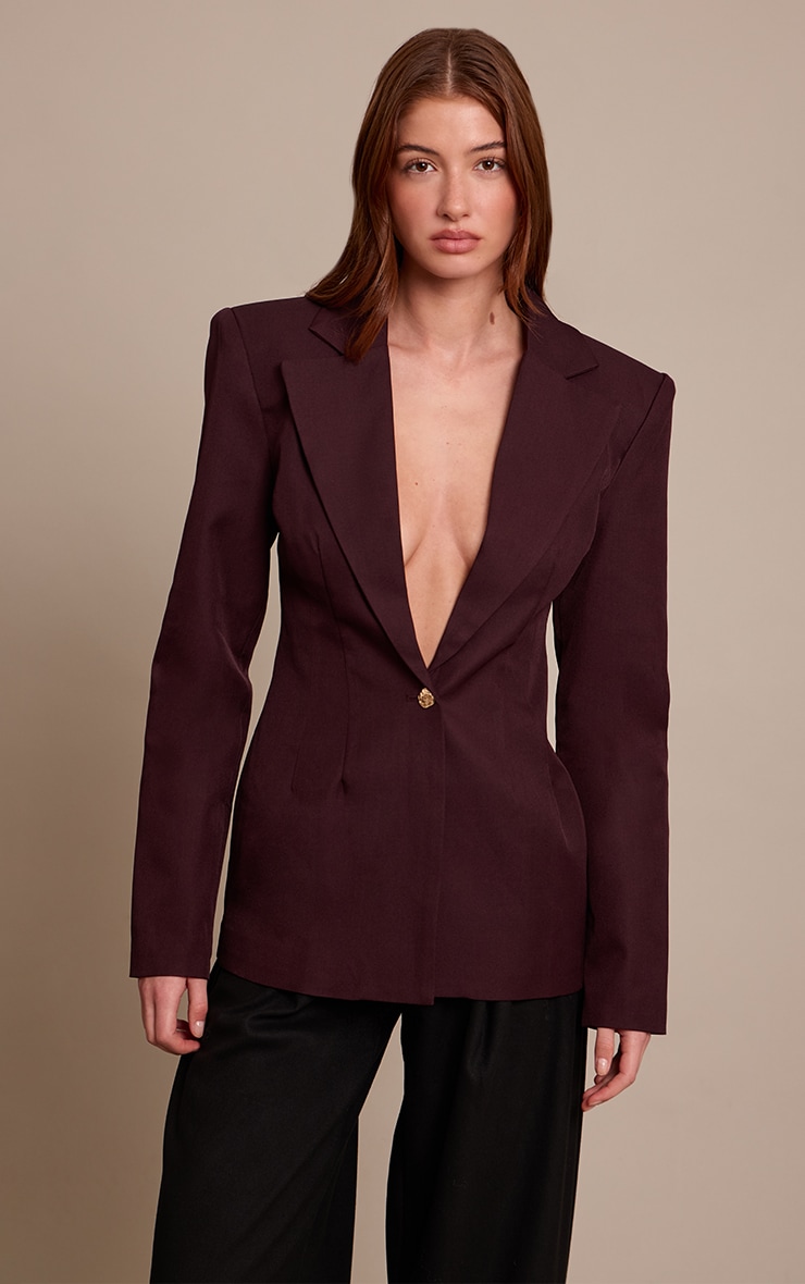 Plum Cinch Hip Blazer image 1