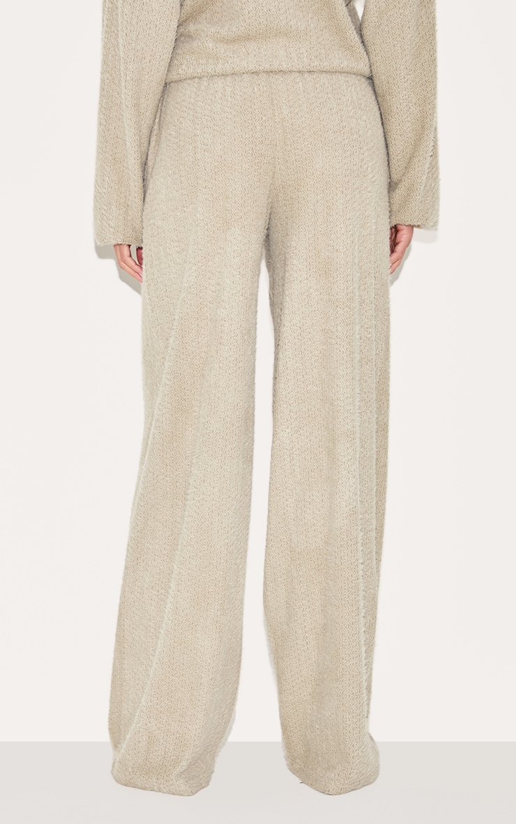 Mushroom Textured Wide Leg Drawstring Pants image 3