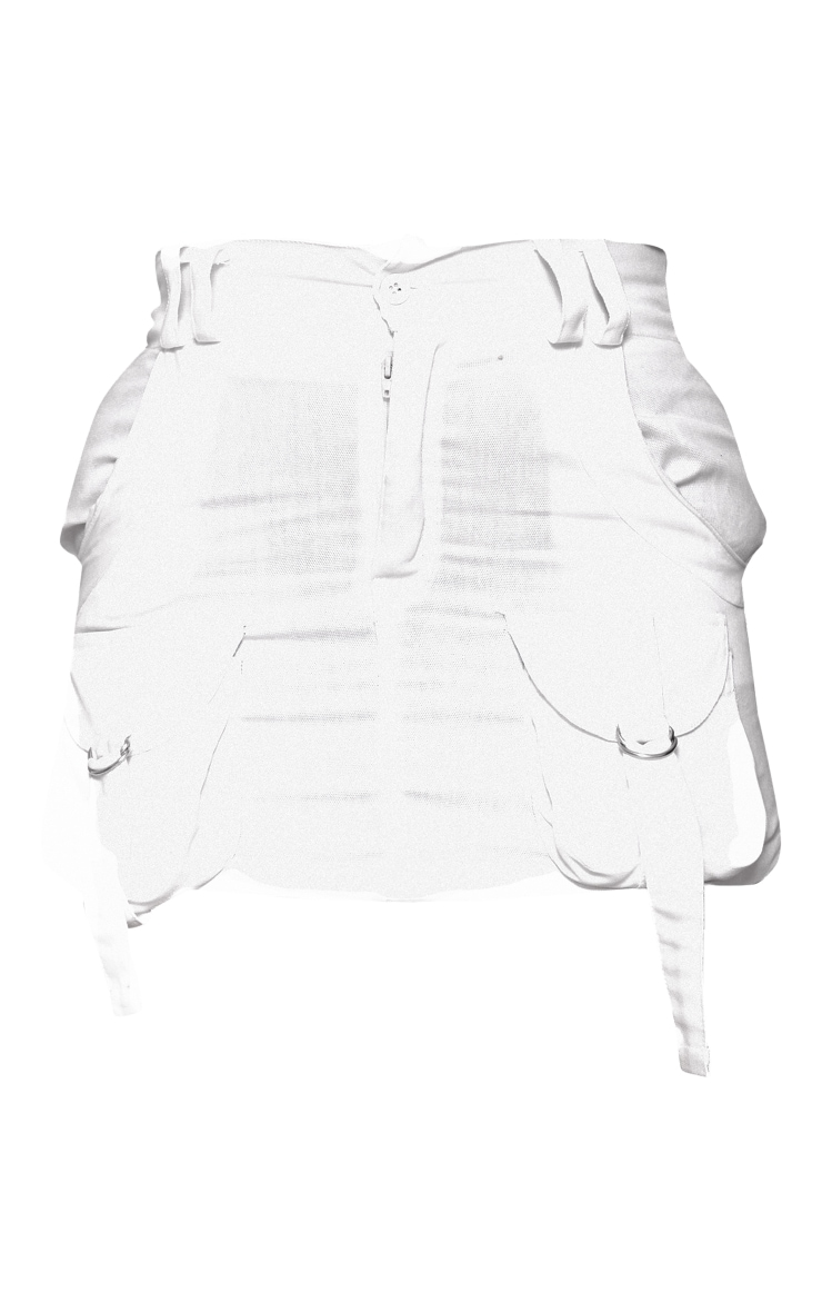 Micro jupe blanche détail poches cargo image 6