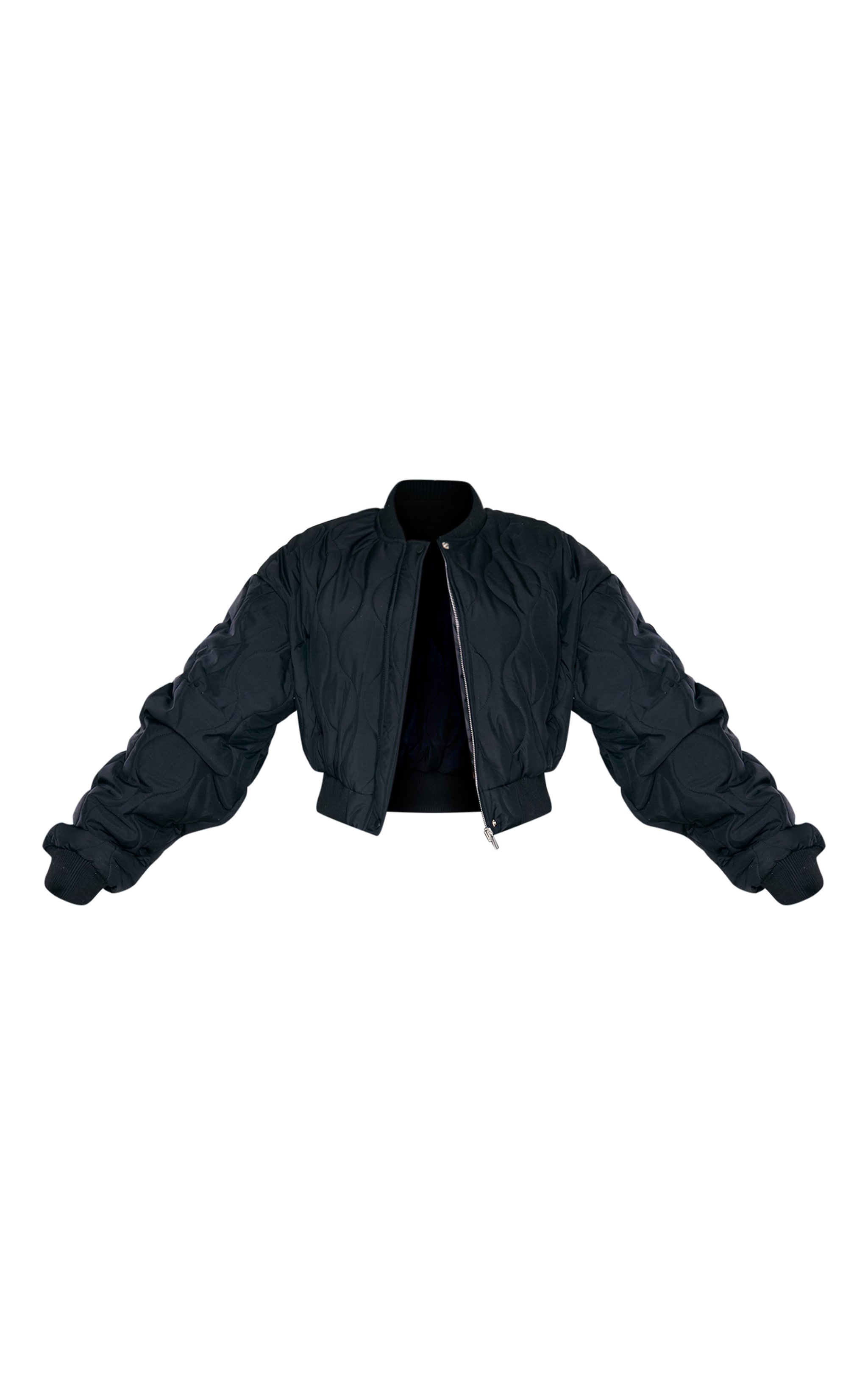 Plus Black Panel Bomber Jacket image 5