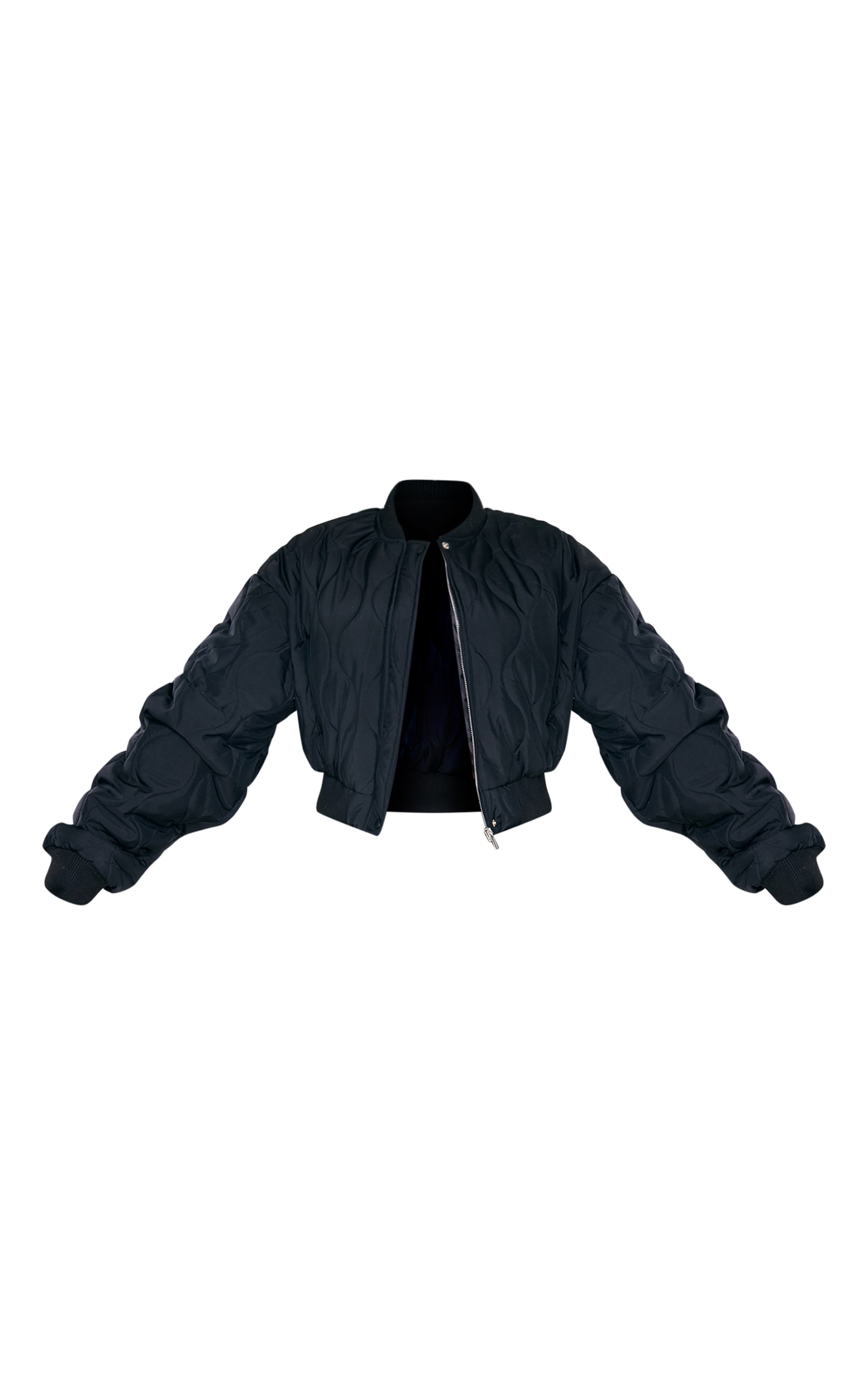 Plus Black Panel Bomber Jacket image 5