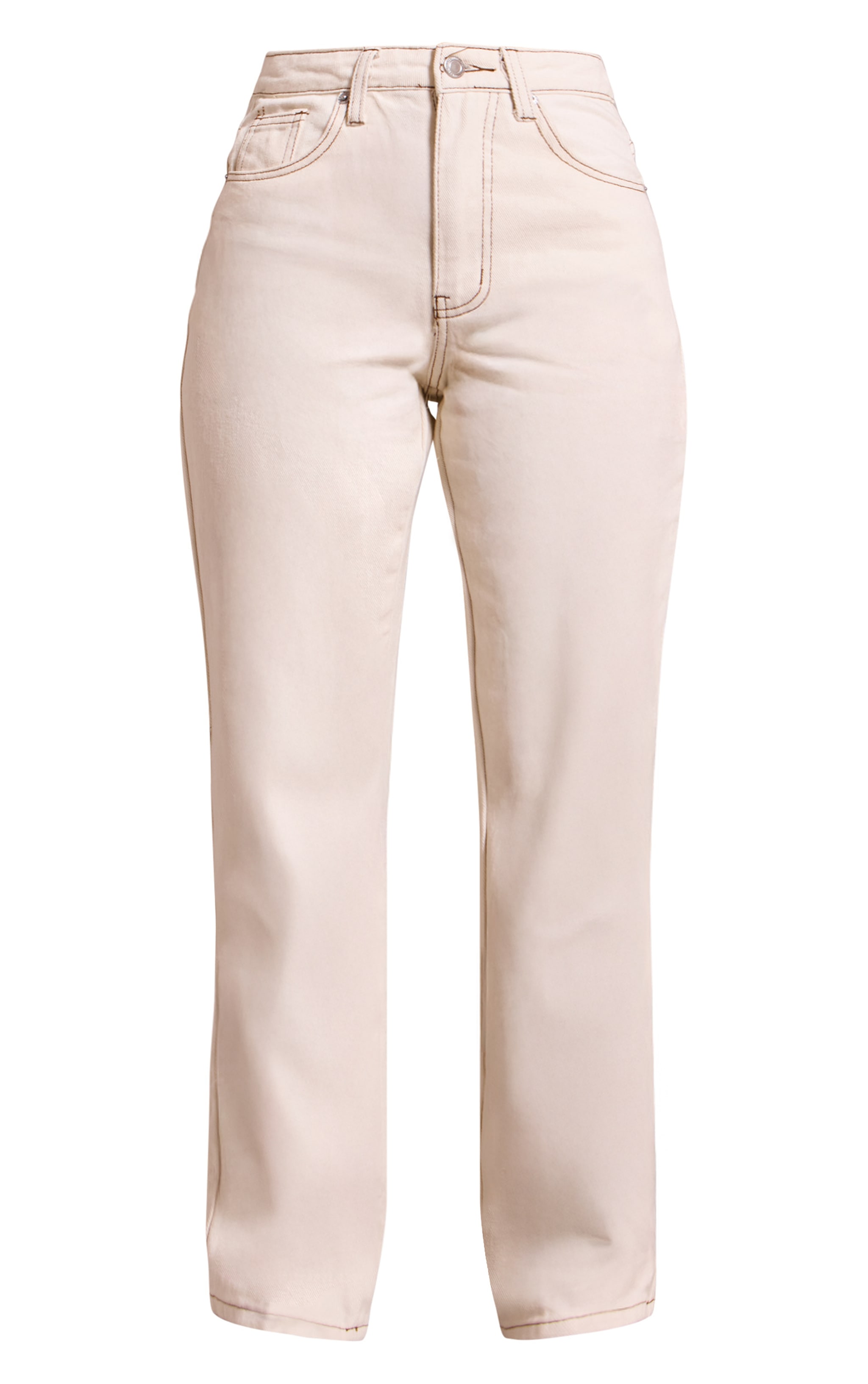 Petite Ecru High Waist Mom Jeans image 5