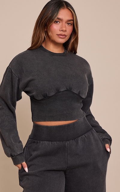 Shape Charcoal Cinched Waist Sweatshirt