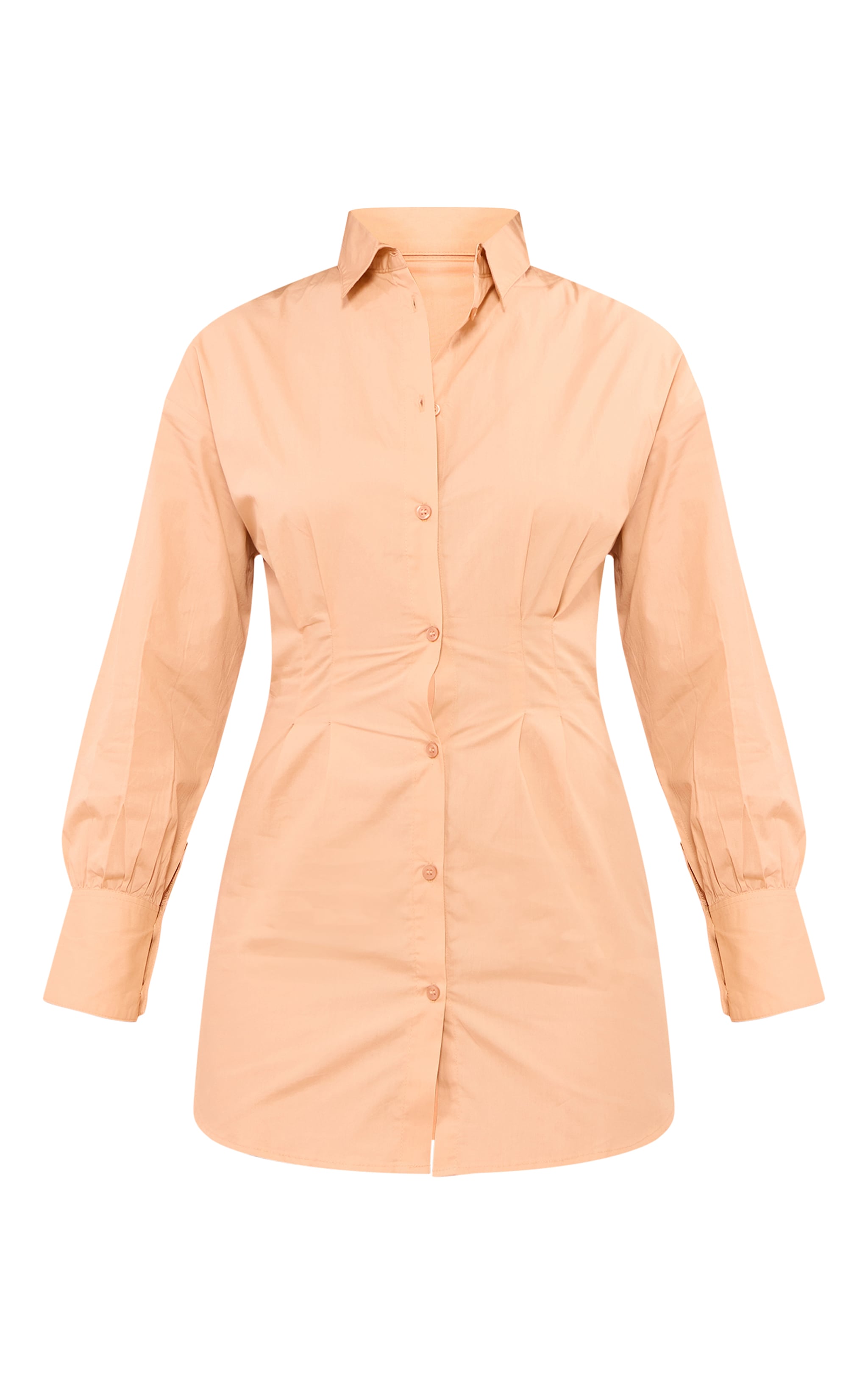 Stone Fitted Waist Long Sleeve Shirt Dress image 5