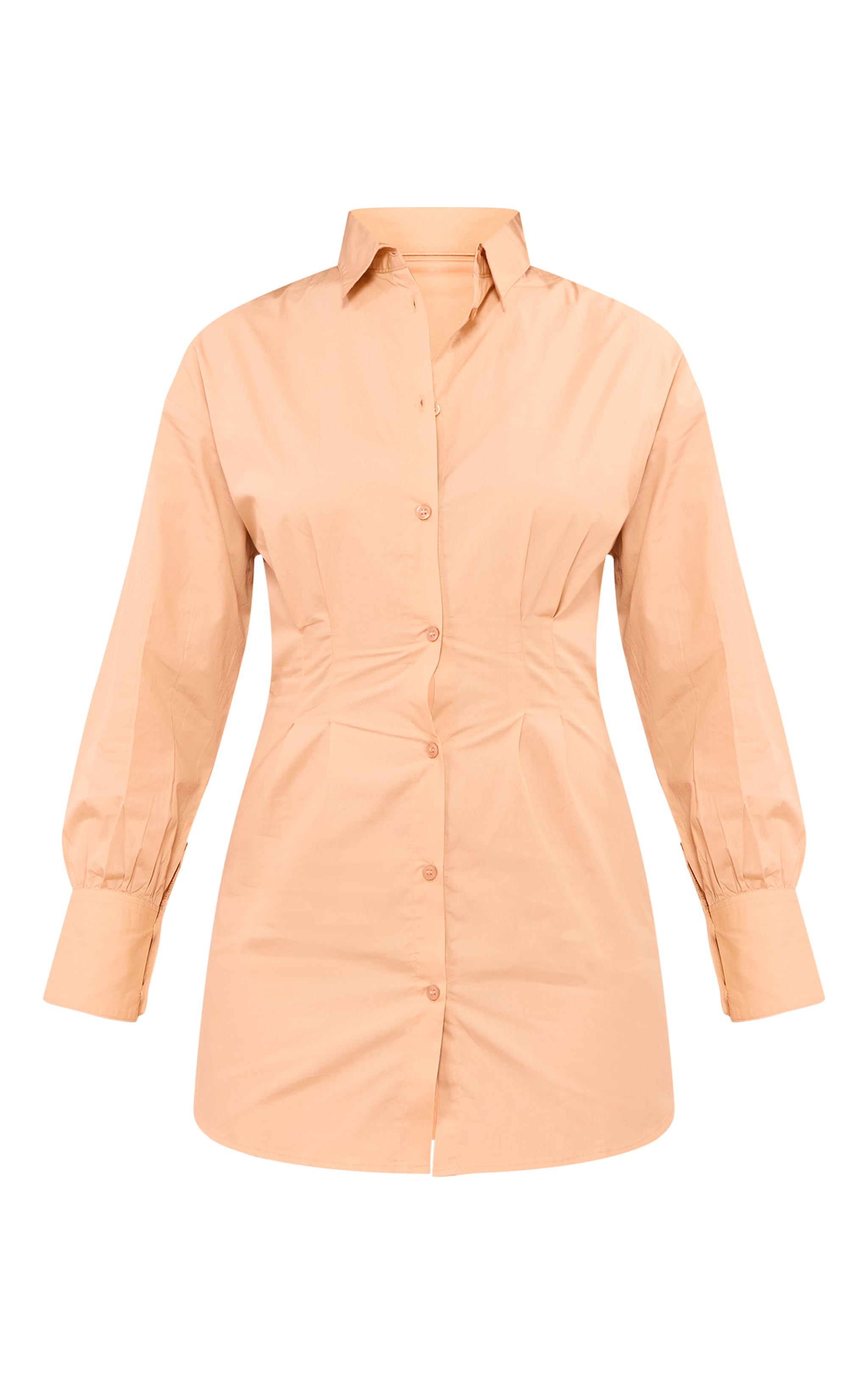 Stone Fitted Waist Long Sleeve Shirt Dress image 5