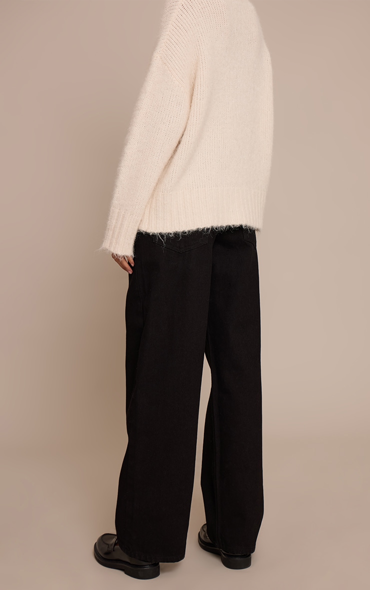 Tall Black Mid Rise Wide Leg Jeans image 3