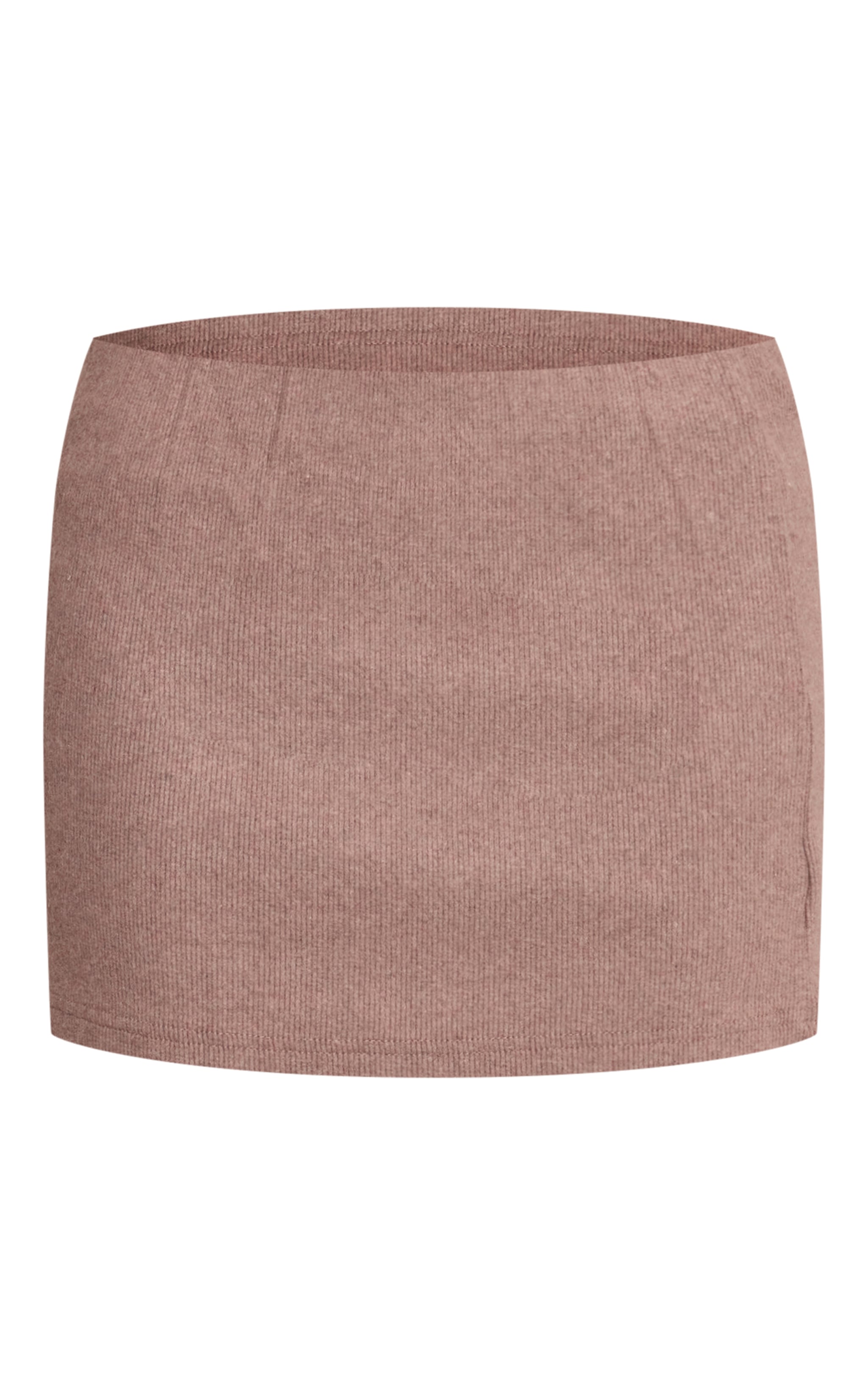 Light Brown Thick Brushed Rib Mini Skirt image 6