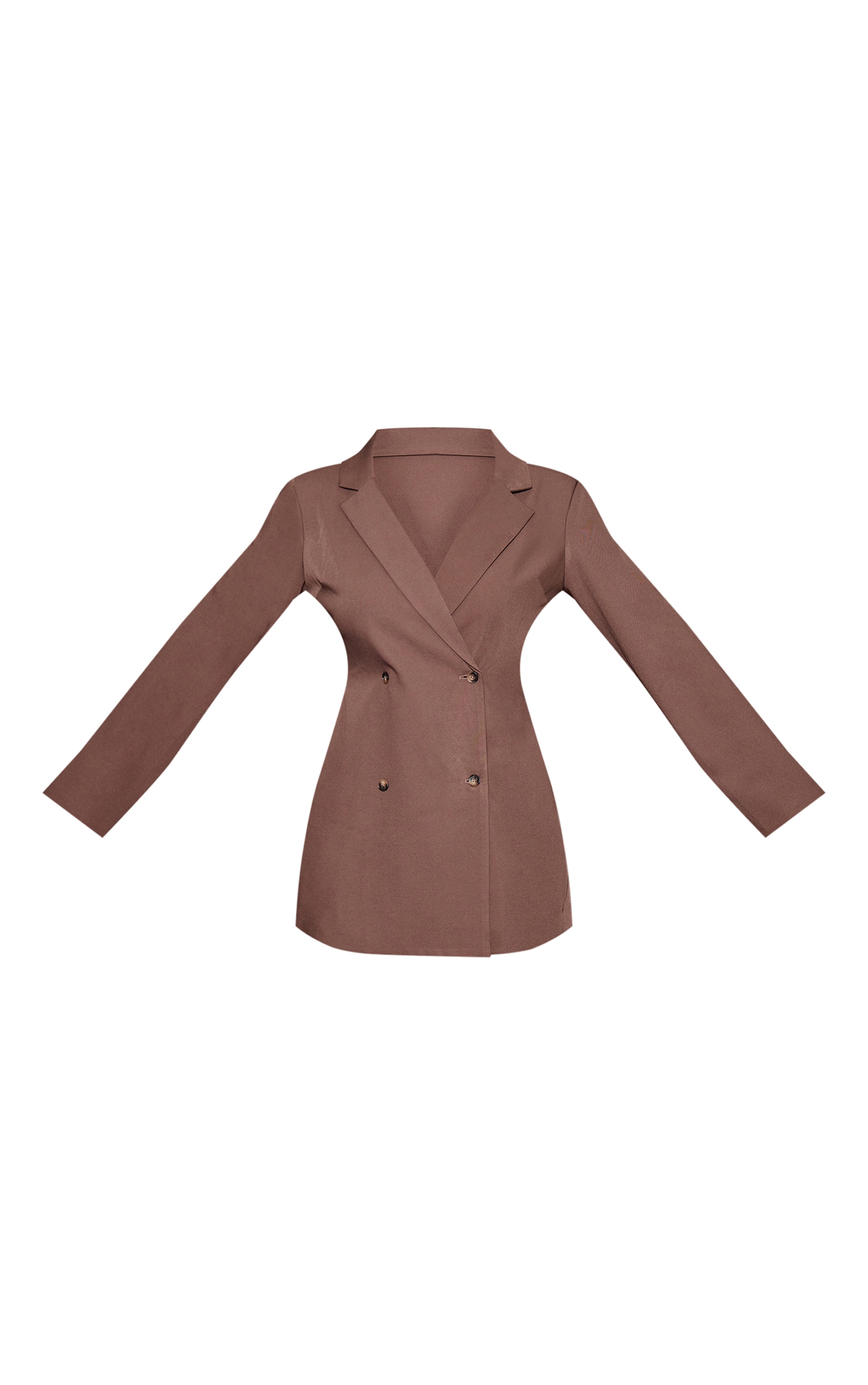 Chocolate Woven Tortoise Button Blazer Dress image 5