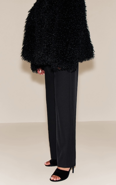 Mules rondes en faux poil de cheval noir