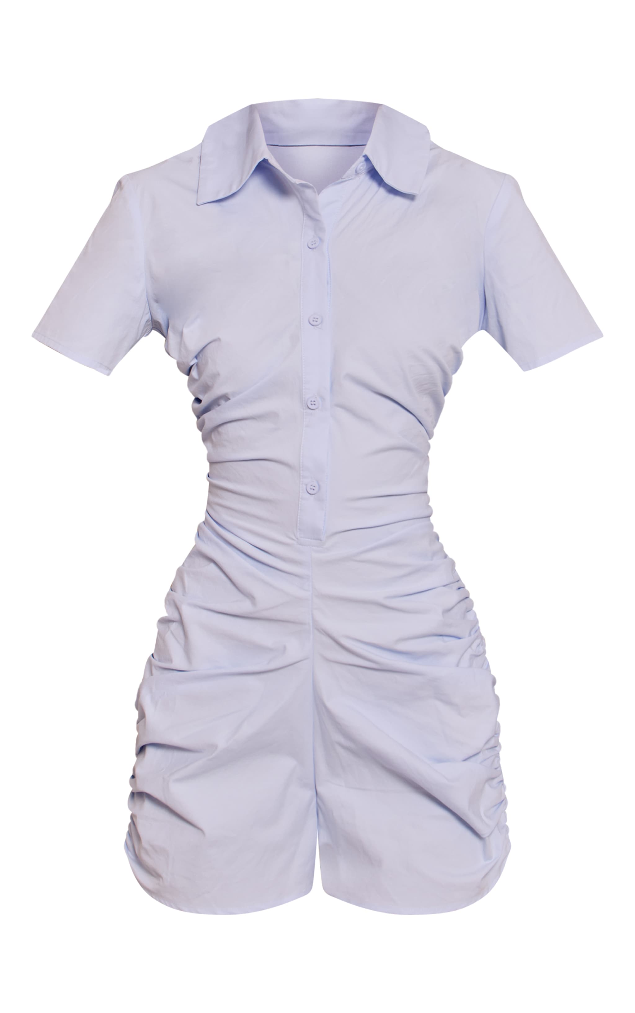 Baby Blue Cotton Poplin Button Up Romper image 5