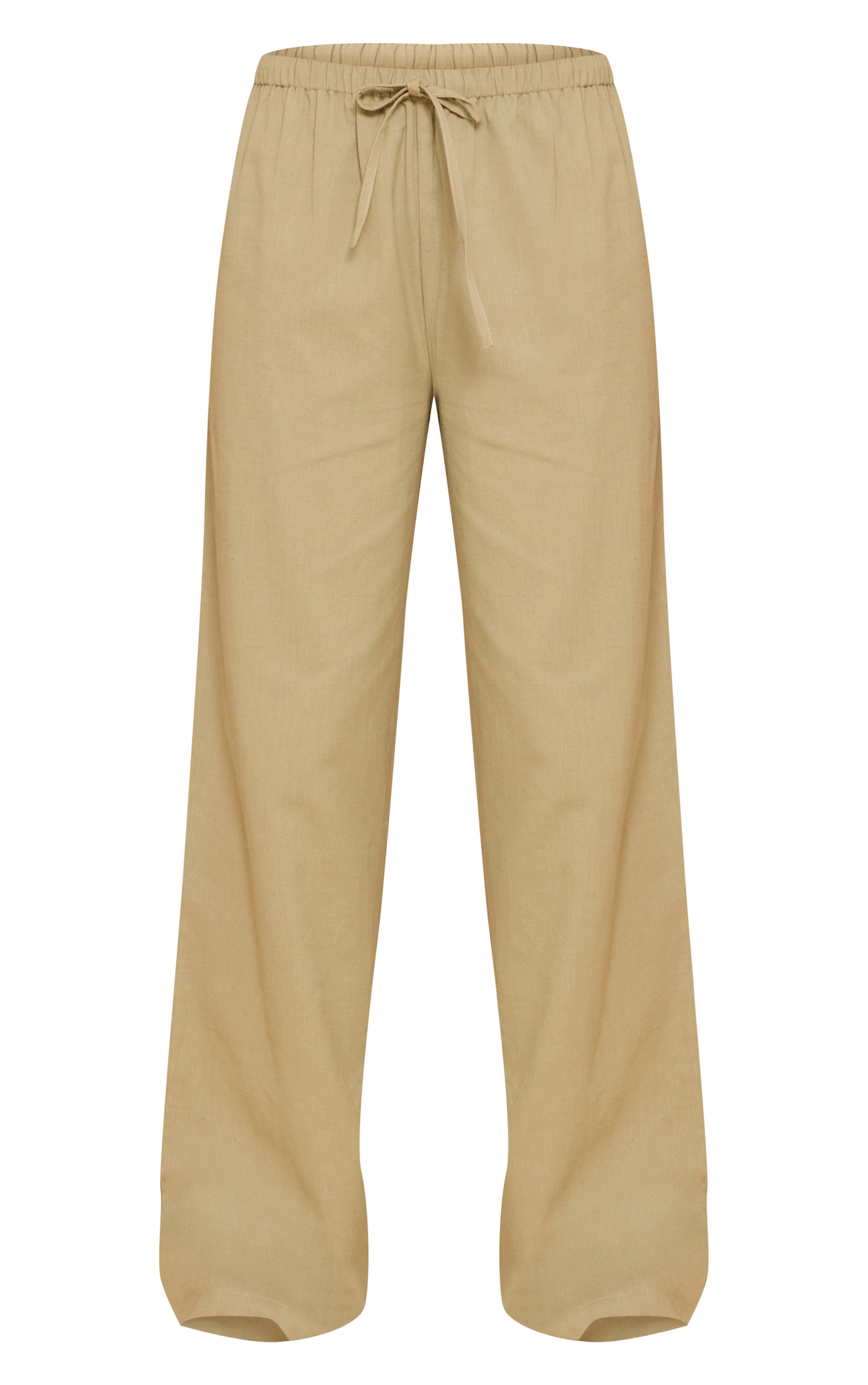 Khaki Wide Leg Drawstring Pants image 5