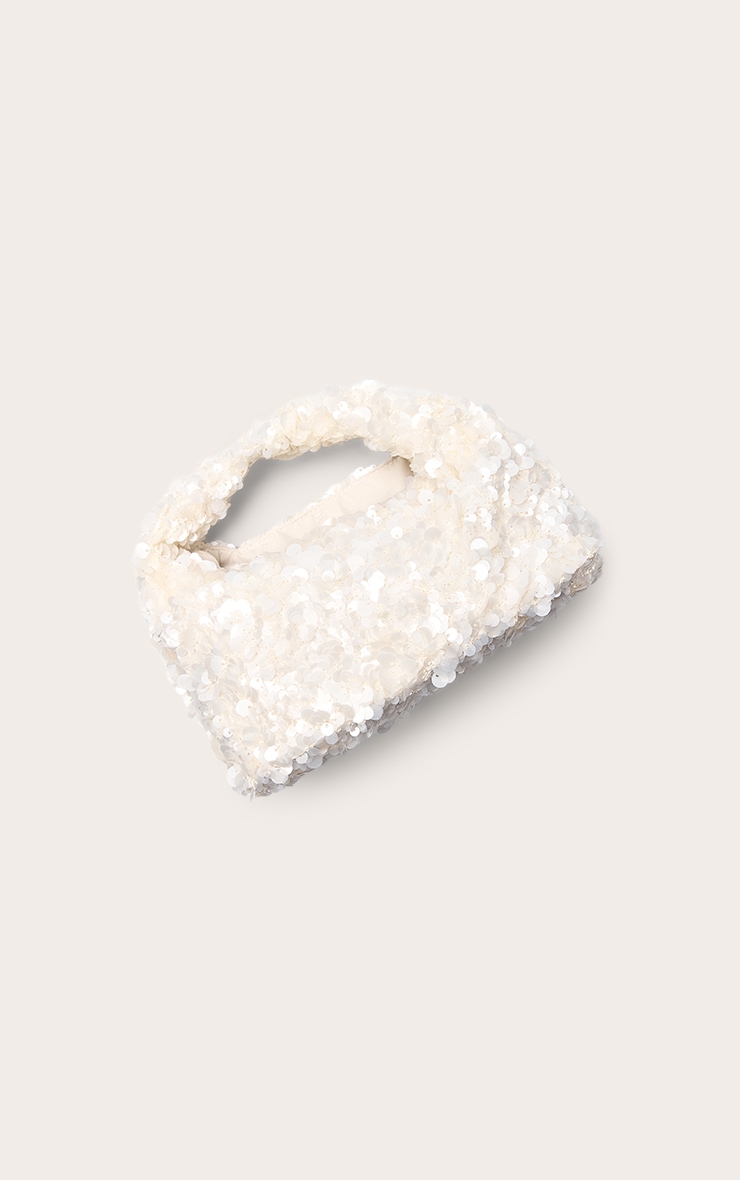 White Sequin Handbag image 4