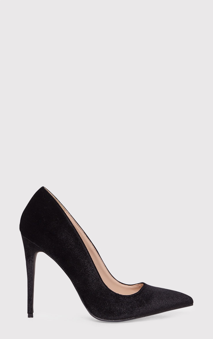black velvet pointed heels