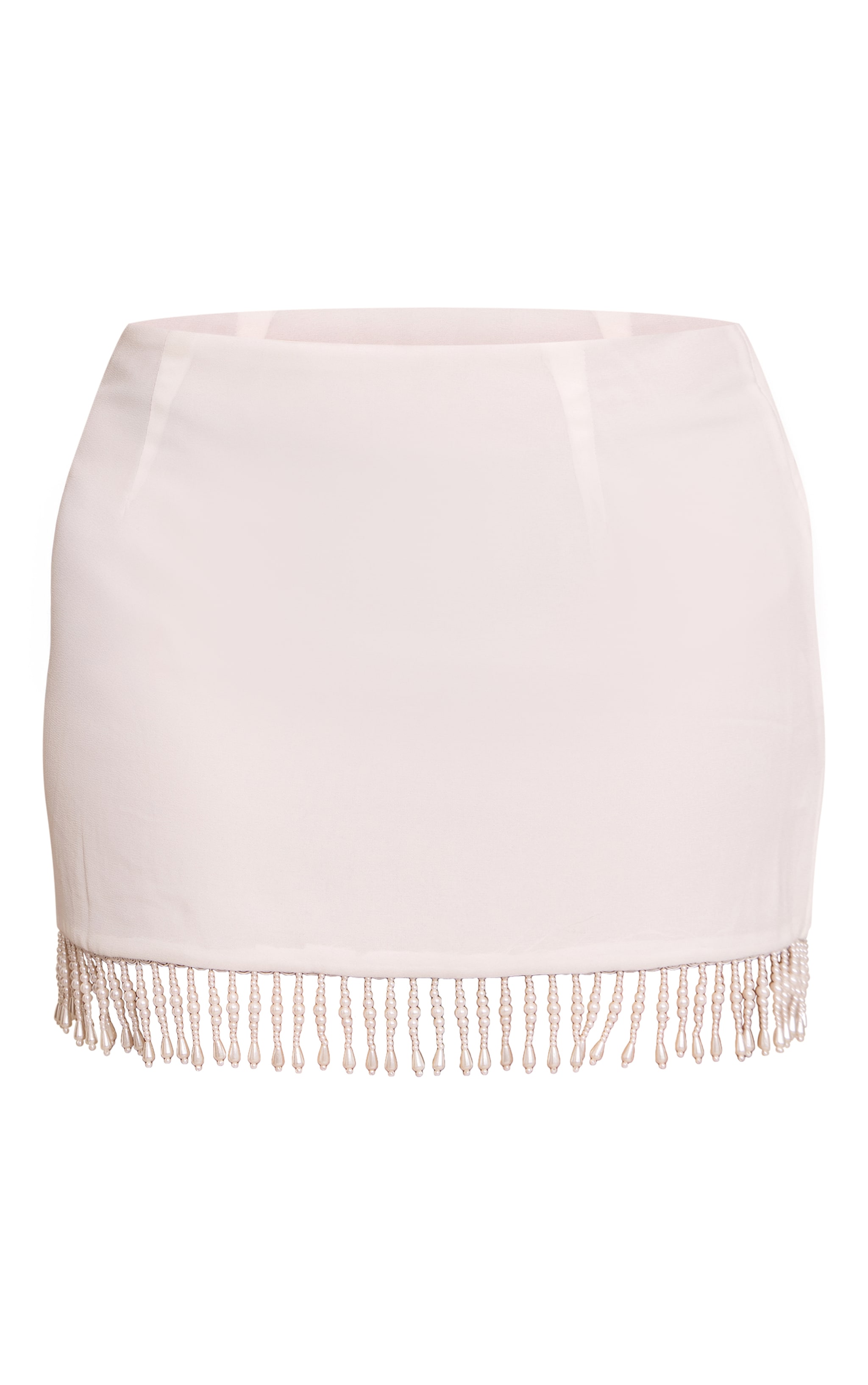 Shape Cream Pearl Trim Mini Skirt image 6