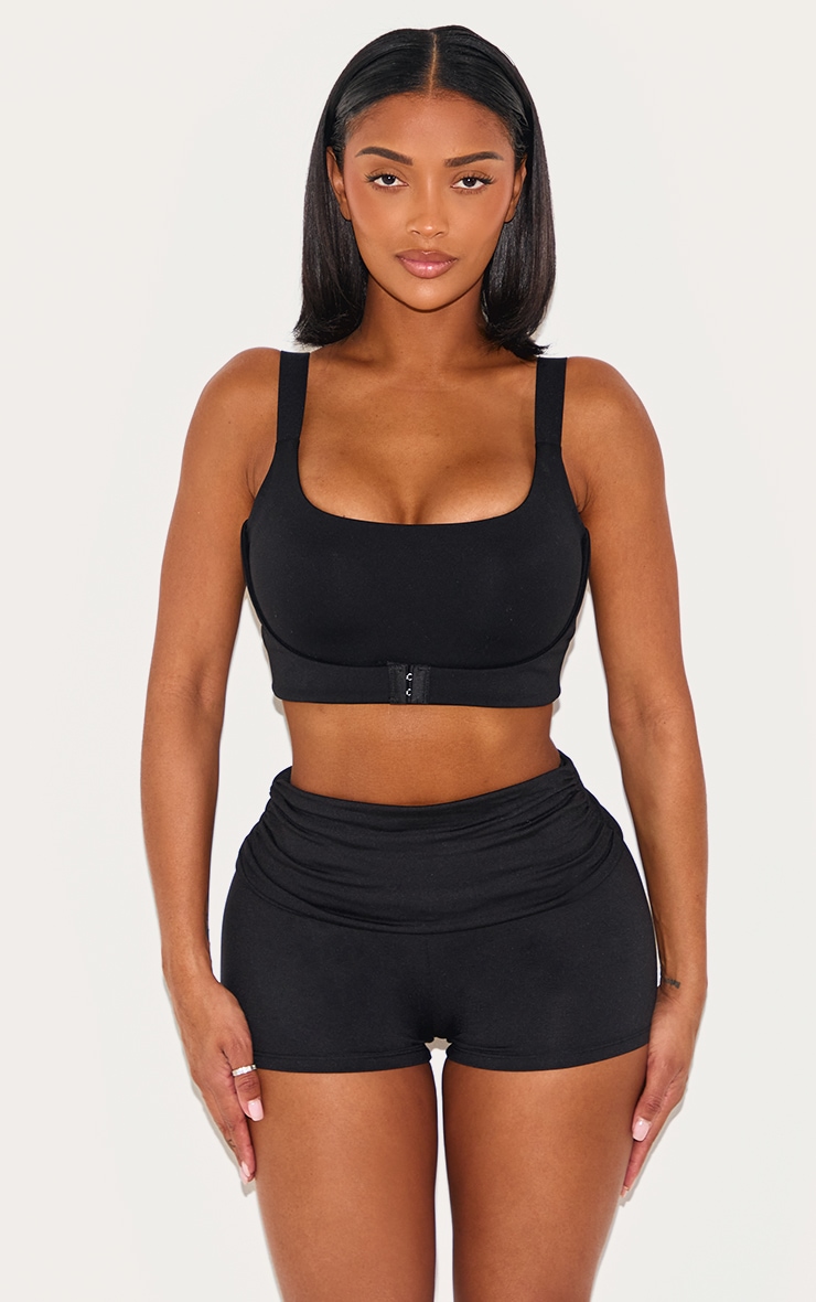 Shape Black Active Ruched Side High Waisted Cycling Shorts image 4