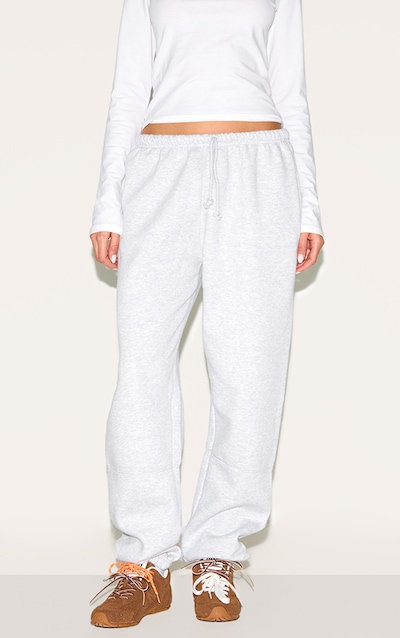 Ash Grey Straight Leg Cuffed Seam Detail Sweatpants