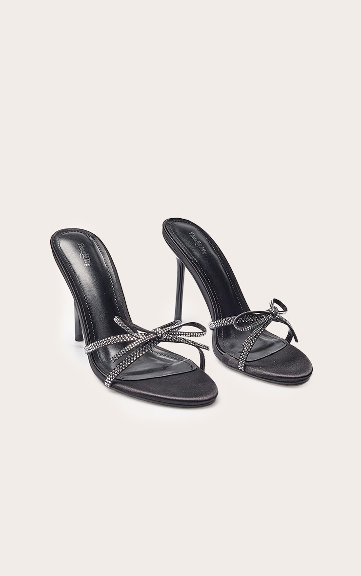 Black Hot Fix Bow Detail Mule image 2