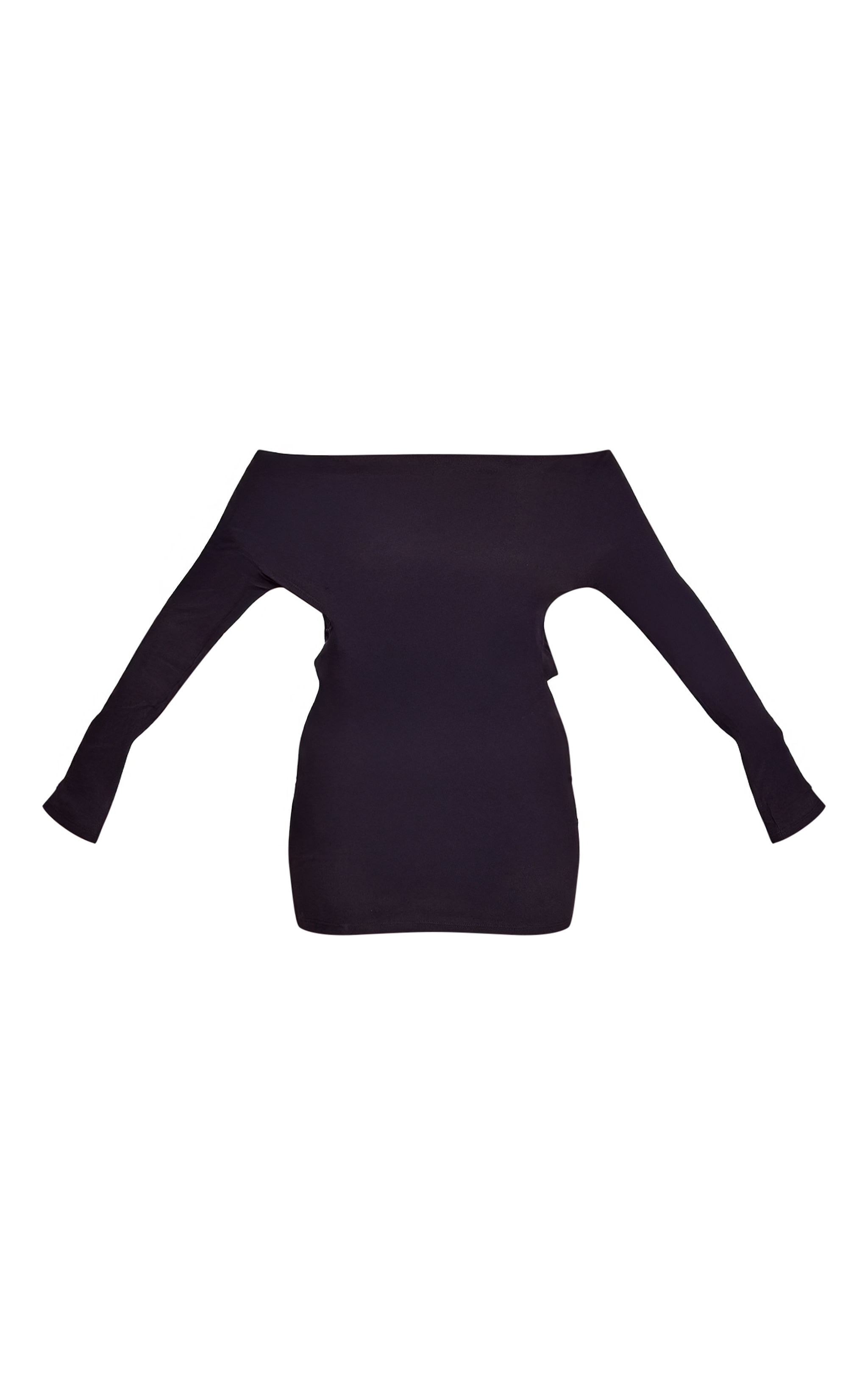 Shape Black Soft Touch Bardot Foldover Long Sleeve Dress image 5