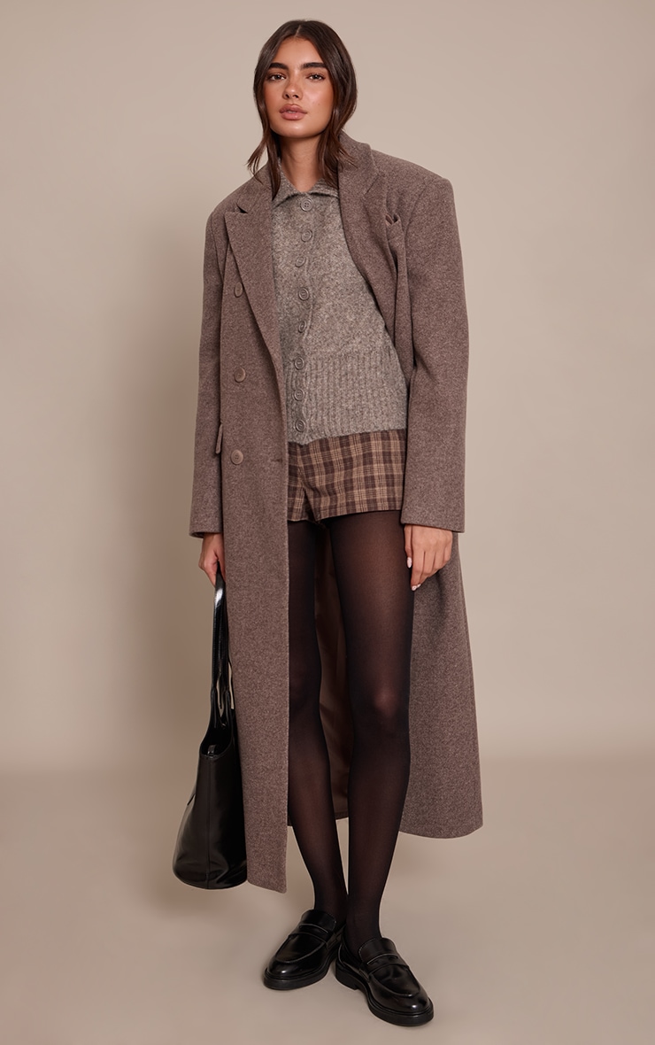 Brown Check Low Rise Hot Pants image 4