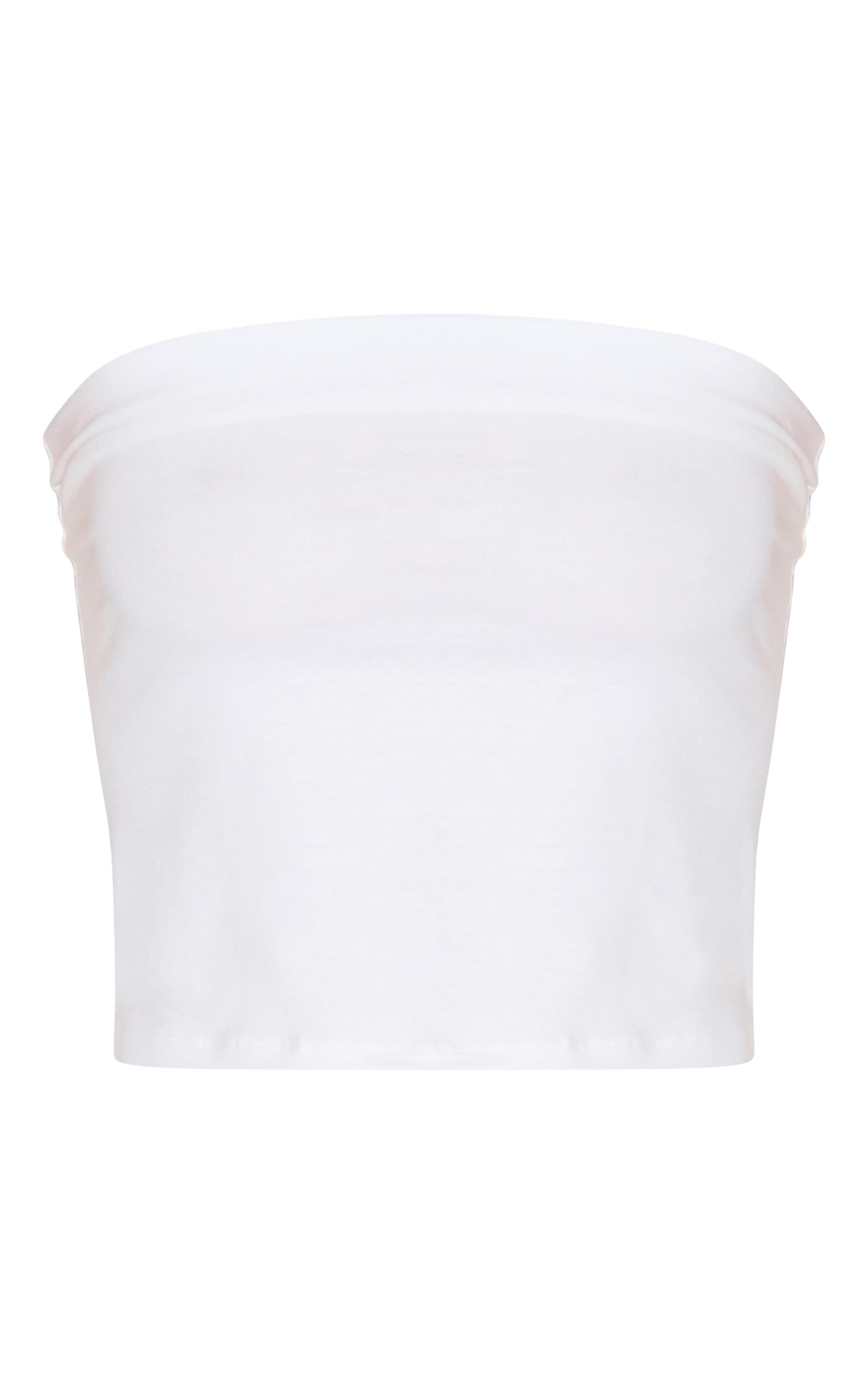 Tall White Soft Cotton Bandeau Top image 5