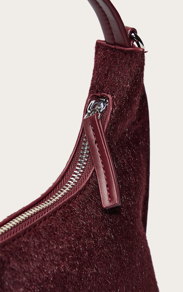 Plum Pony Hair Angled Shoulder Bag image 4