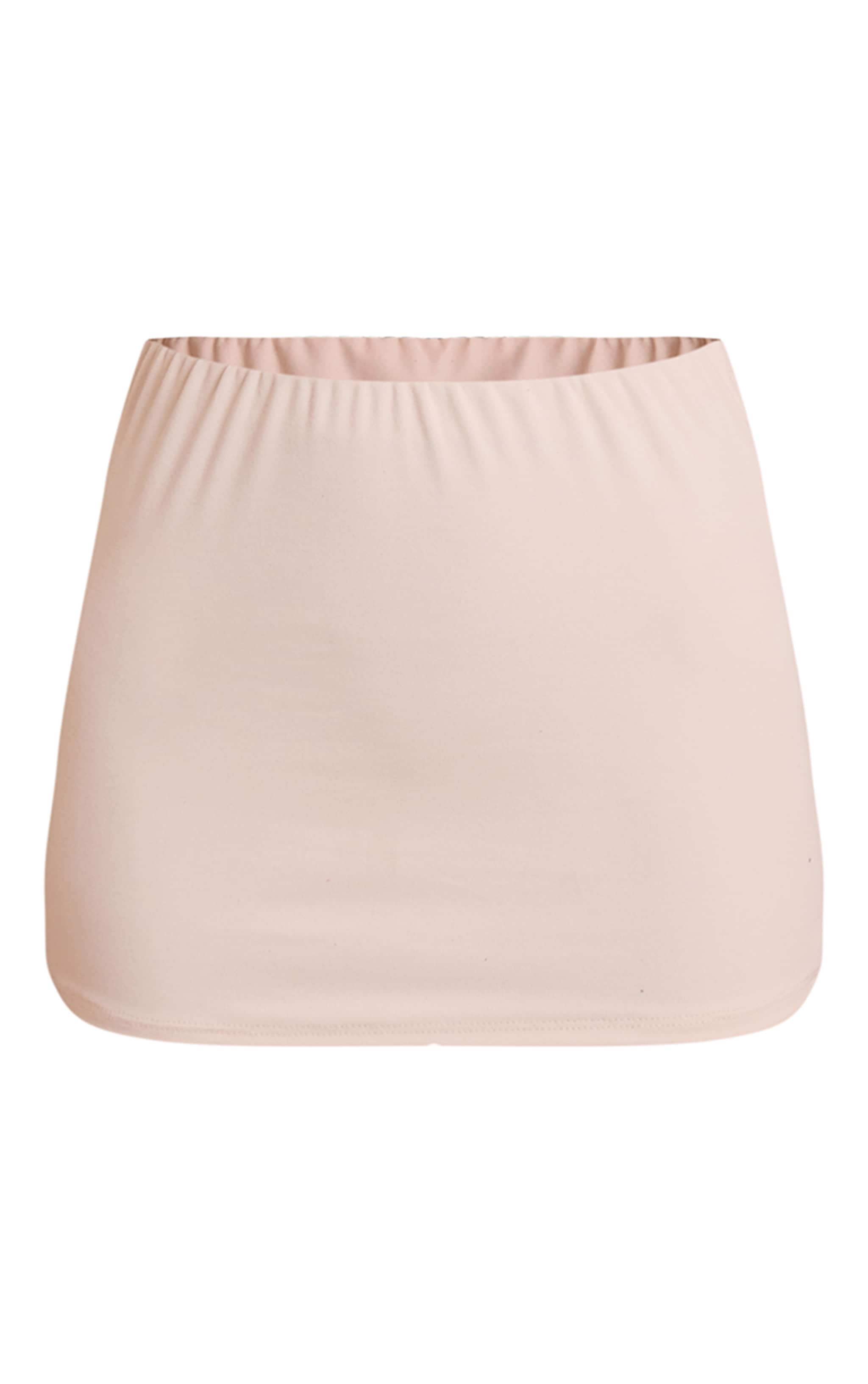 Mini-jupe côtelée brossée crème à taille élastique image 6