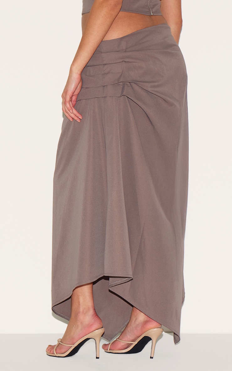 Plus Mushroom Ruched Detail Hanky Hem Midaxi Skirt image 3