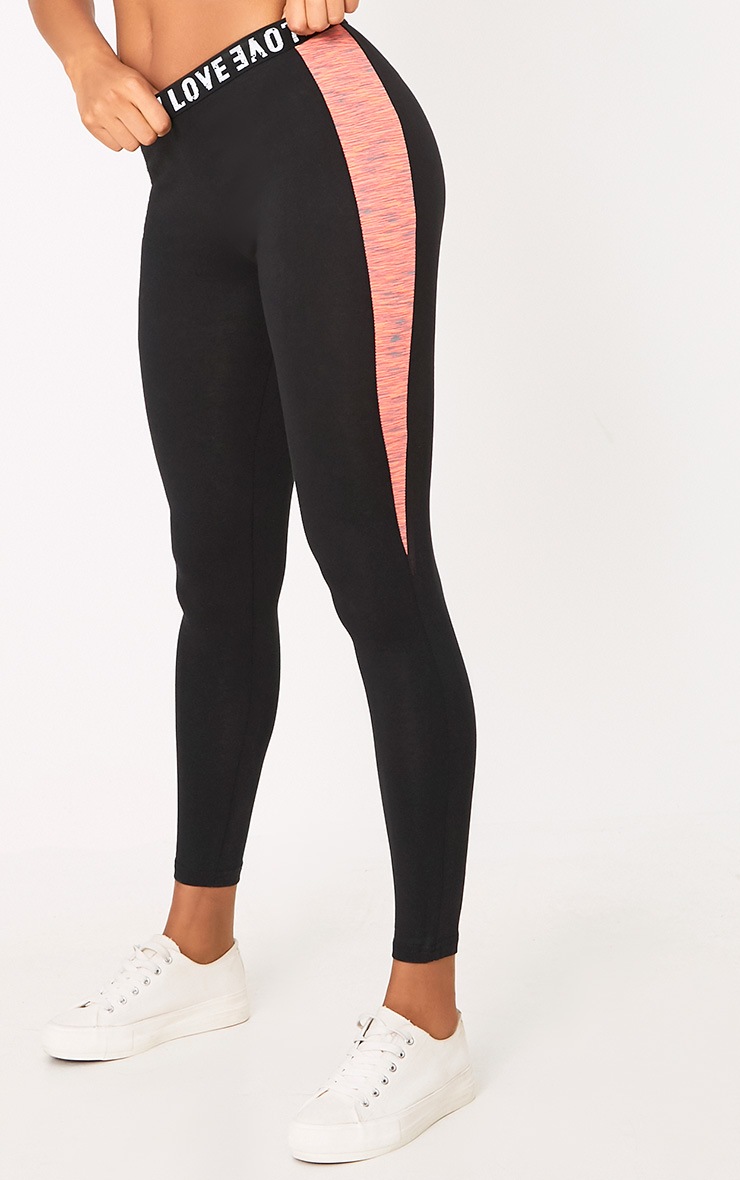 Orange Melange Gym Leggings Activewear PrettyLittleThing