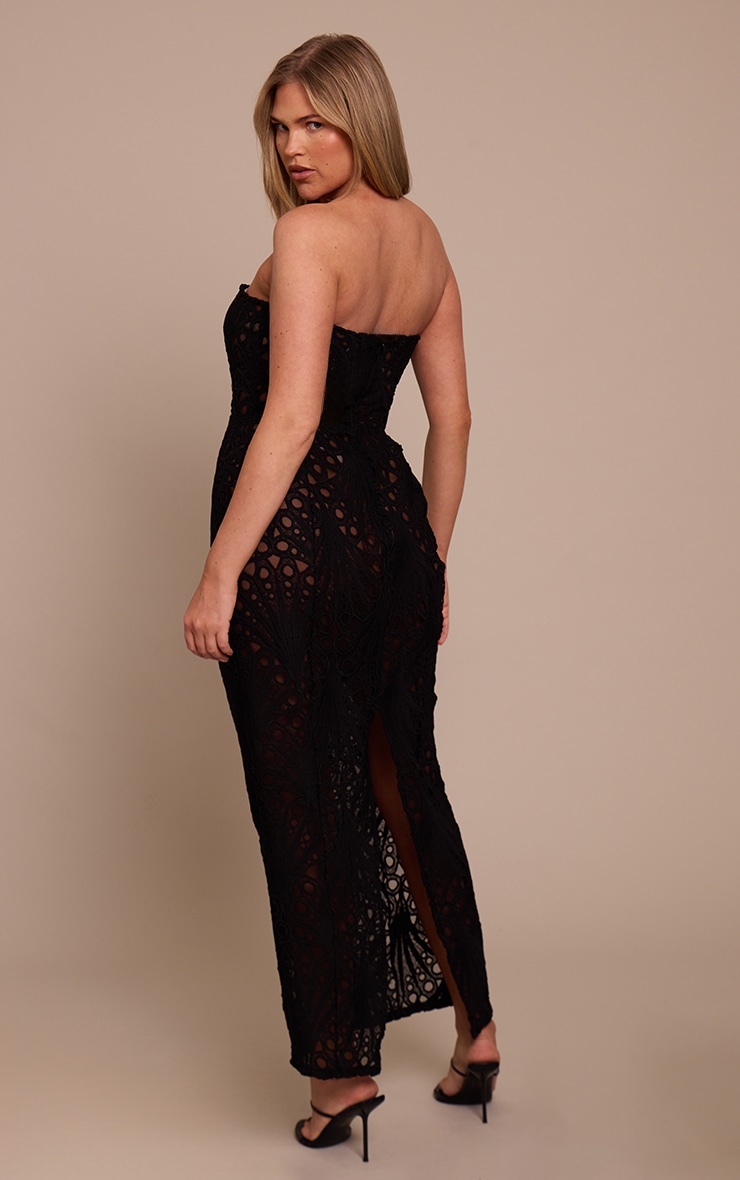 Shape Black Lace Bandeau Corset Maxi Dress image 2