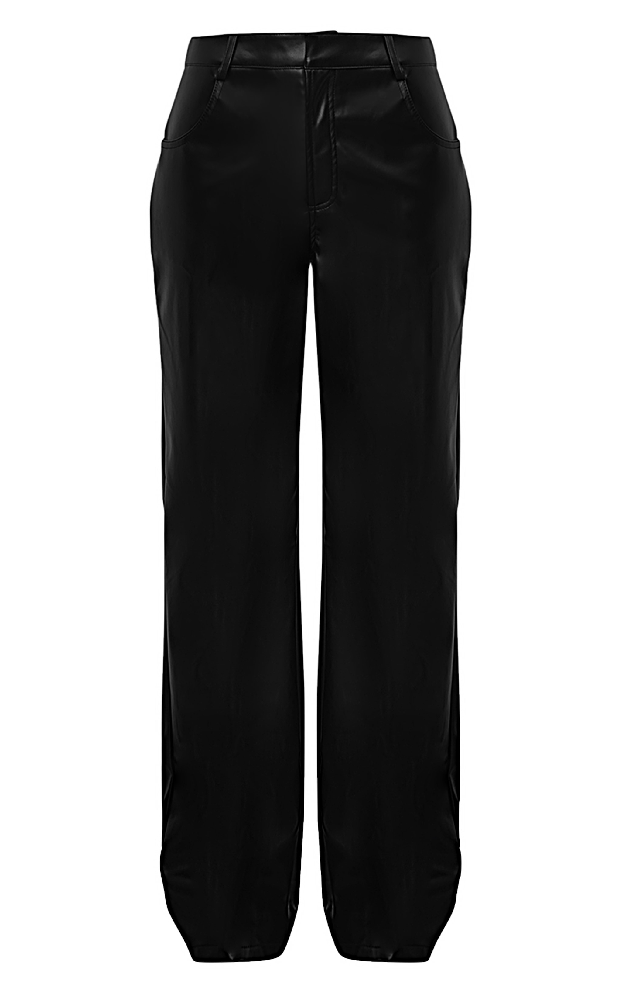 Black Faux Leather Trousers  image 6