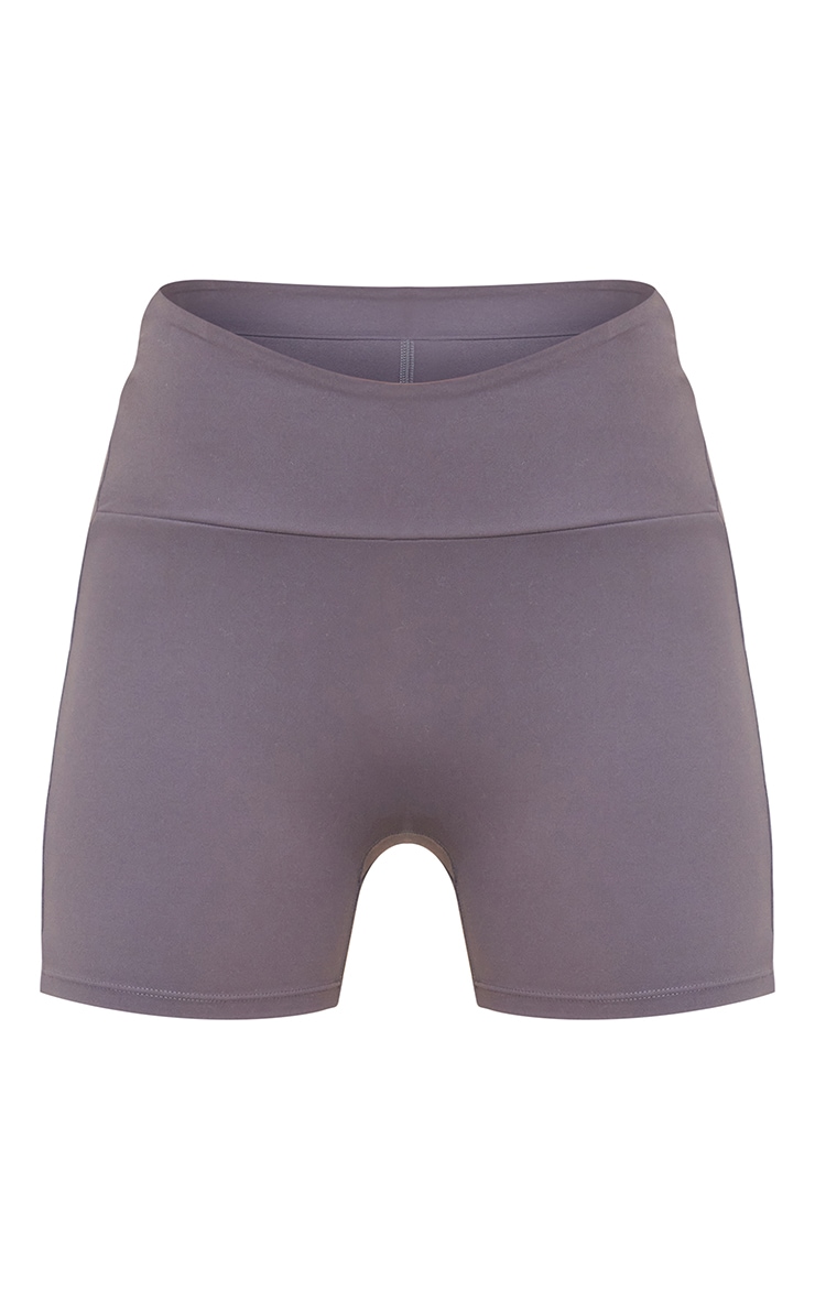 Dark Grey Sculpt Cross Front High Waist Gym Shorts image 4