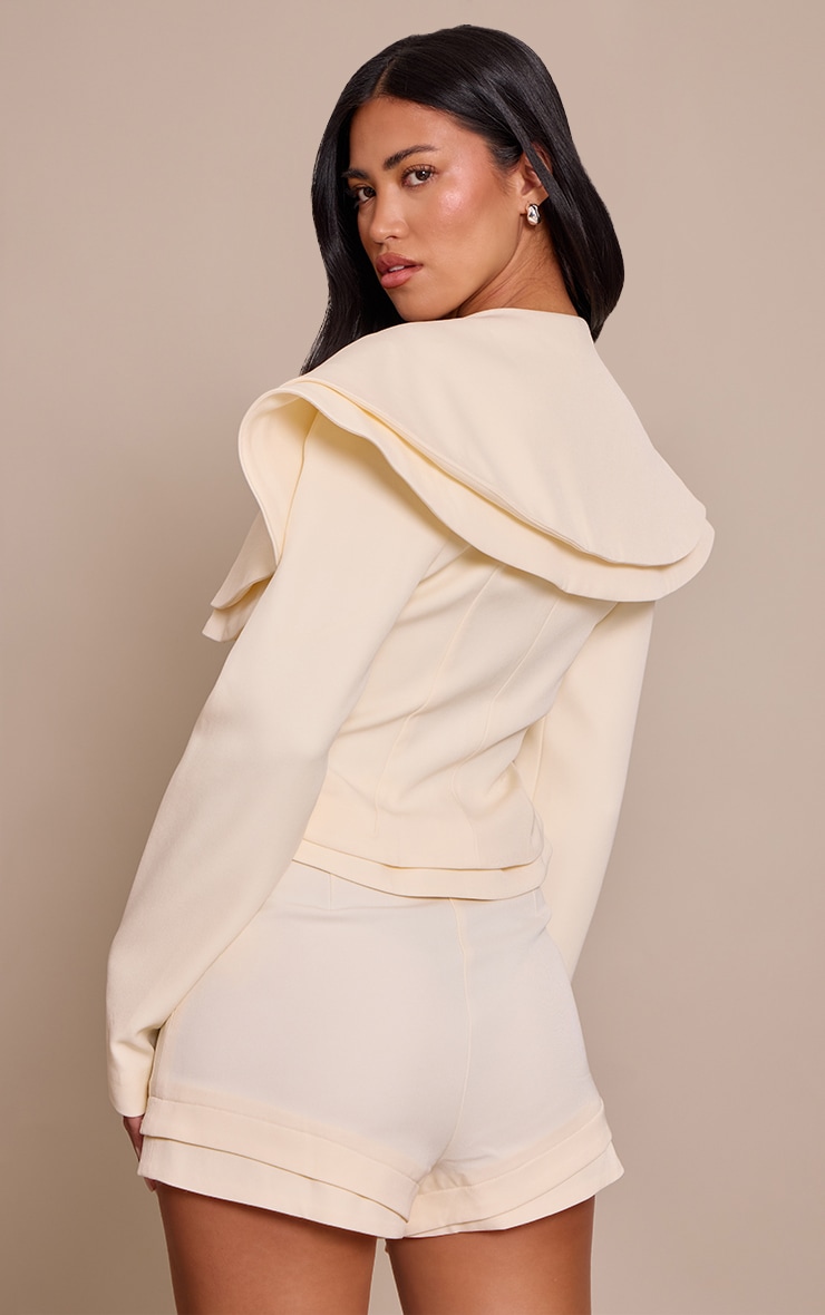 Cream Woven Tailored Oversized Playsuit image 2