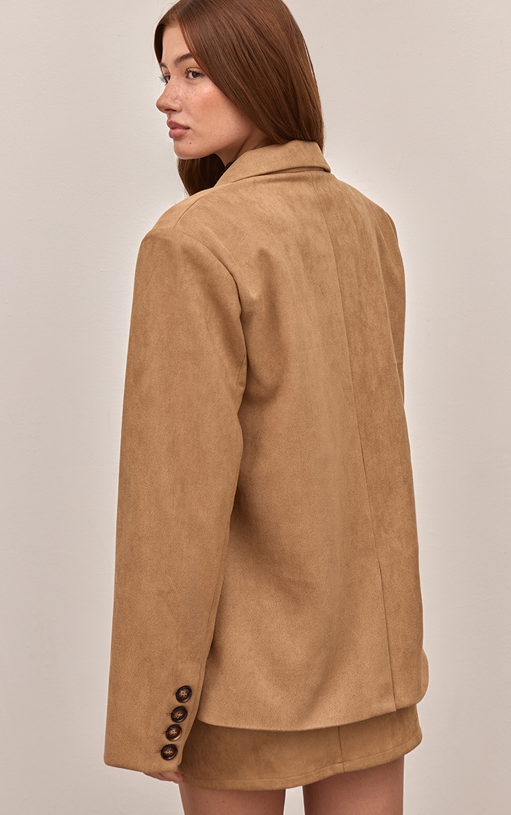 Sand Suede Oversized Dad Blazer image 2