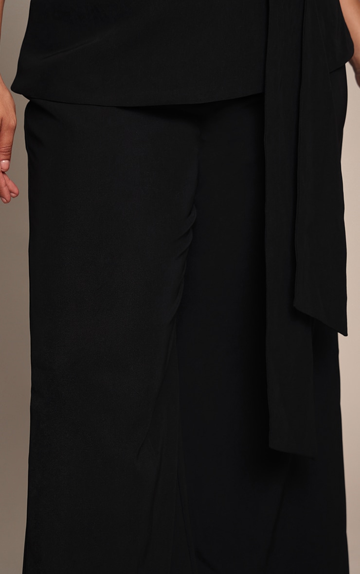 Plus Black Tailored Woven High Waist Wide Leg Pants image 4