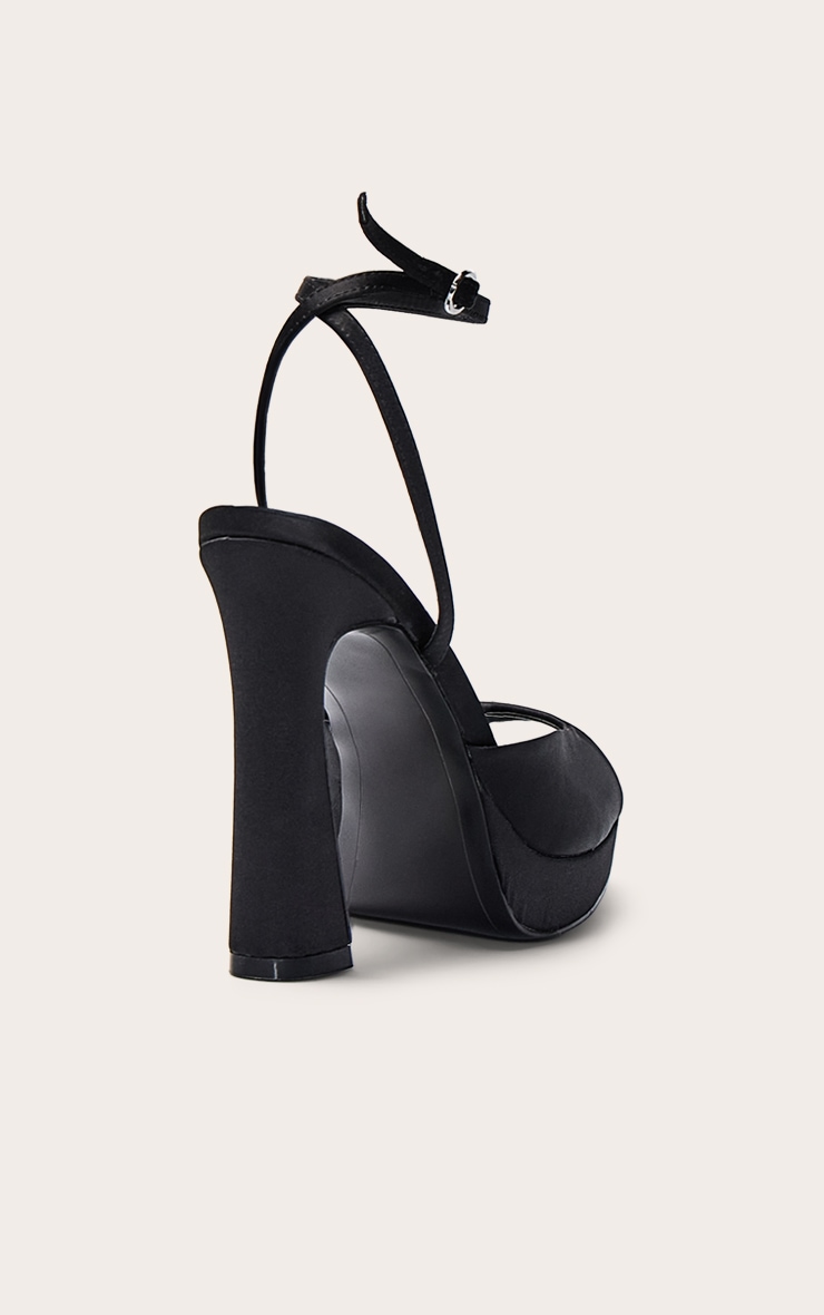 Black Satin Platform Heel image 4