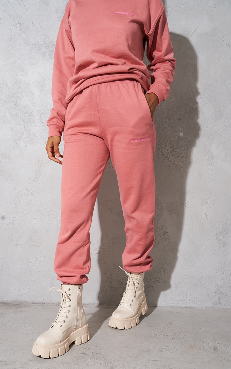 Dusty Pink Velour Pretty Little Thing Velour Joggers Light Pink