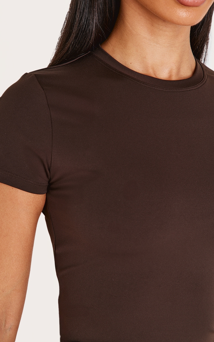 Petite Top de sport long en Sculpt espresso à manches courtes image 4