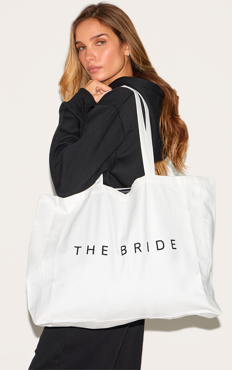 White The Bride Canvas Tote Bag image 5