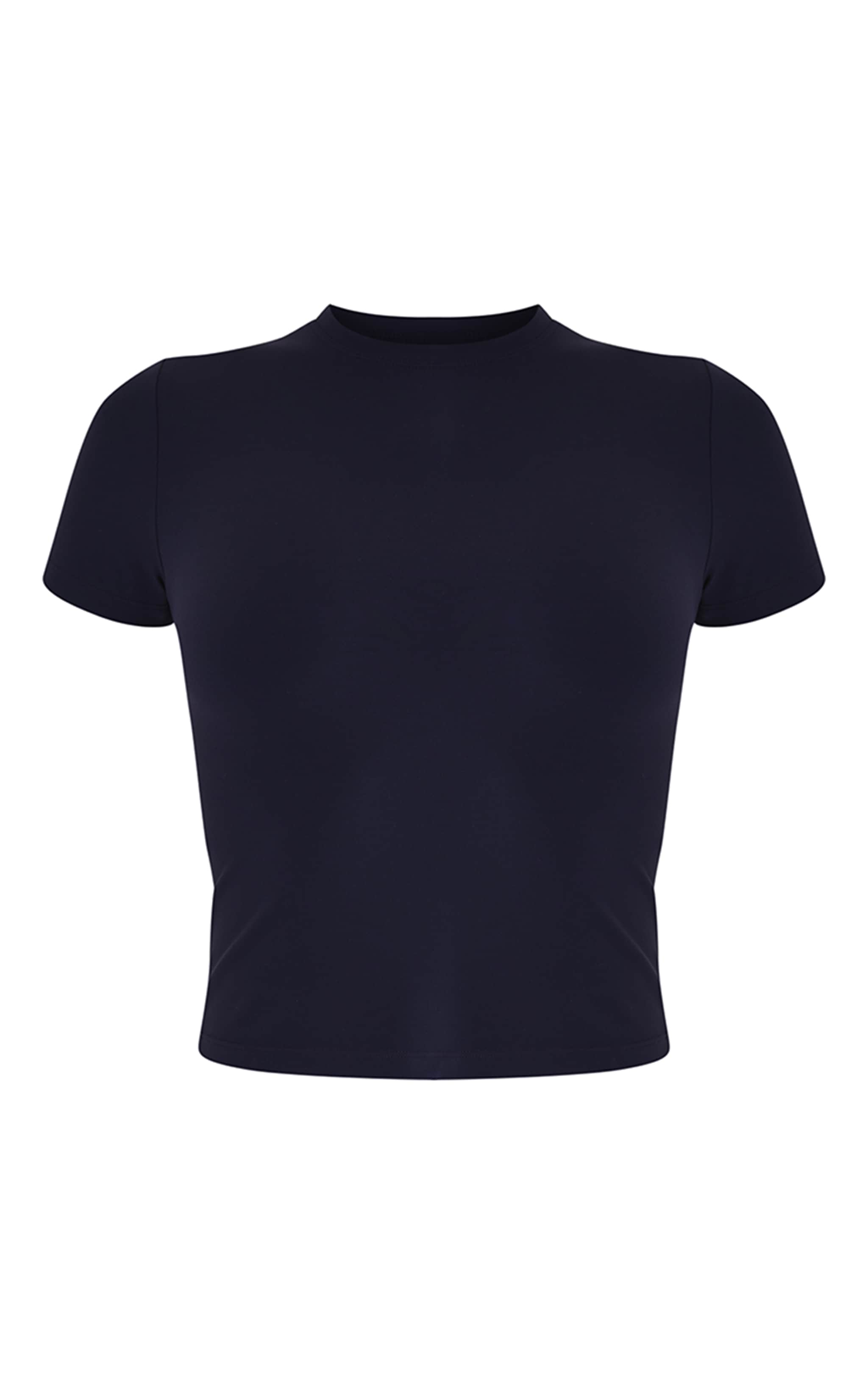 Navy Ultimate Sculpt Longline Short Sleeve Gym Top image 5